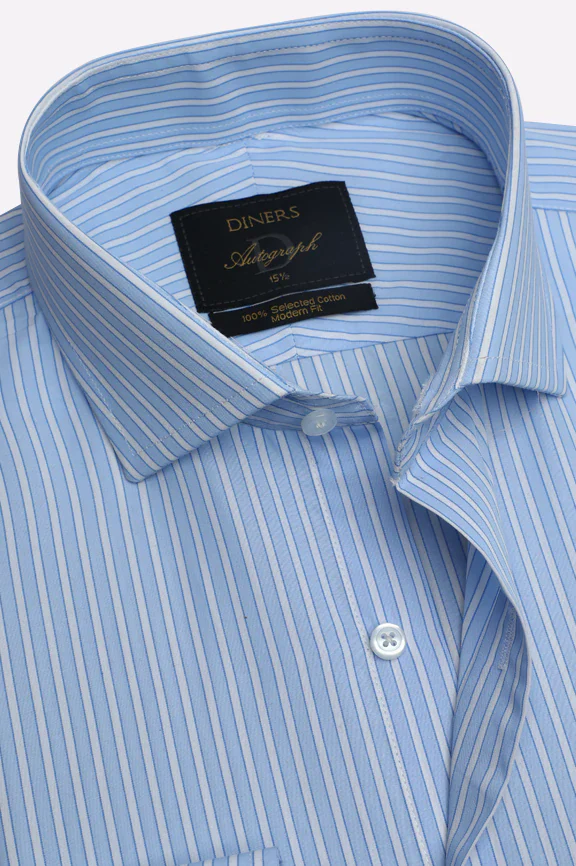 Blue Stripes Formal Autograph Shirt - Image 2