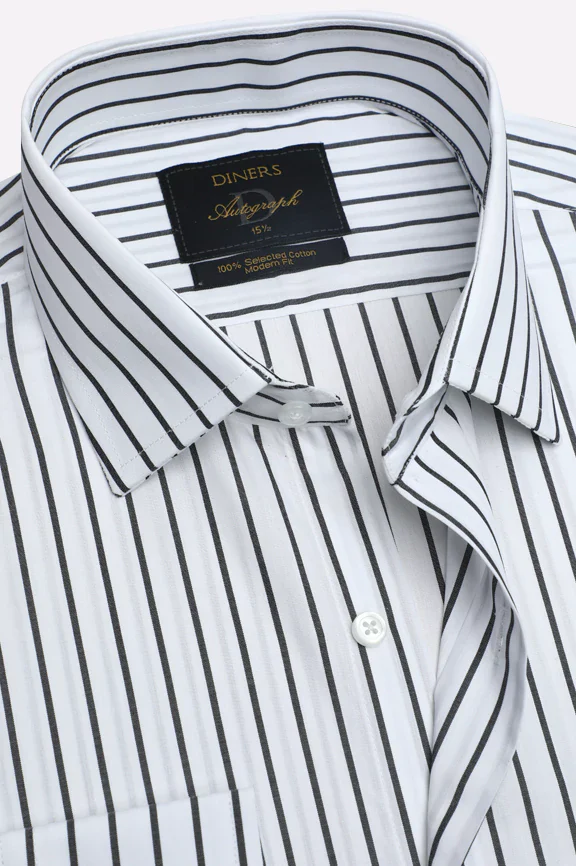 White Pinstripes Formal Autograph Shirt - Image 2