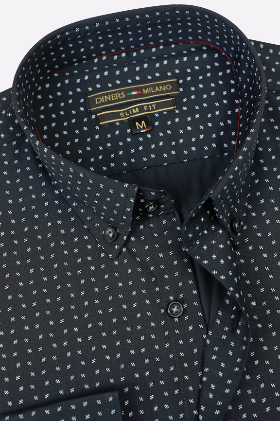 Black Print Pattern Casual Shirt - Image 2