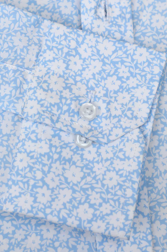 Blue Print Pattern Casual Shirt - Image 3