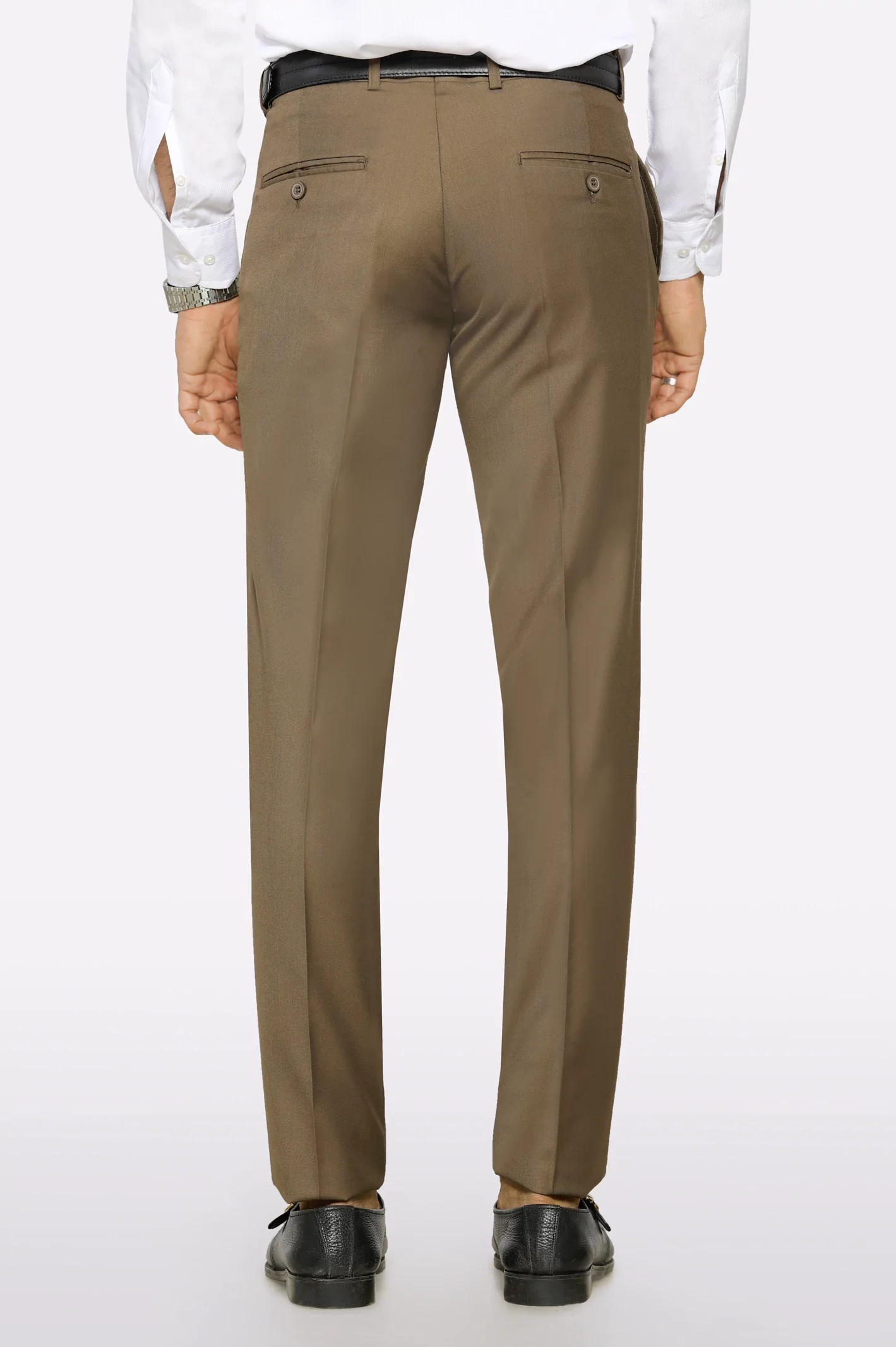 Brown Slim Fit Formal Trouser - Image 3