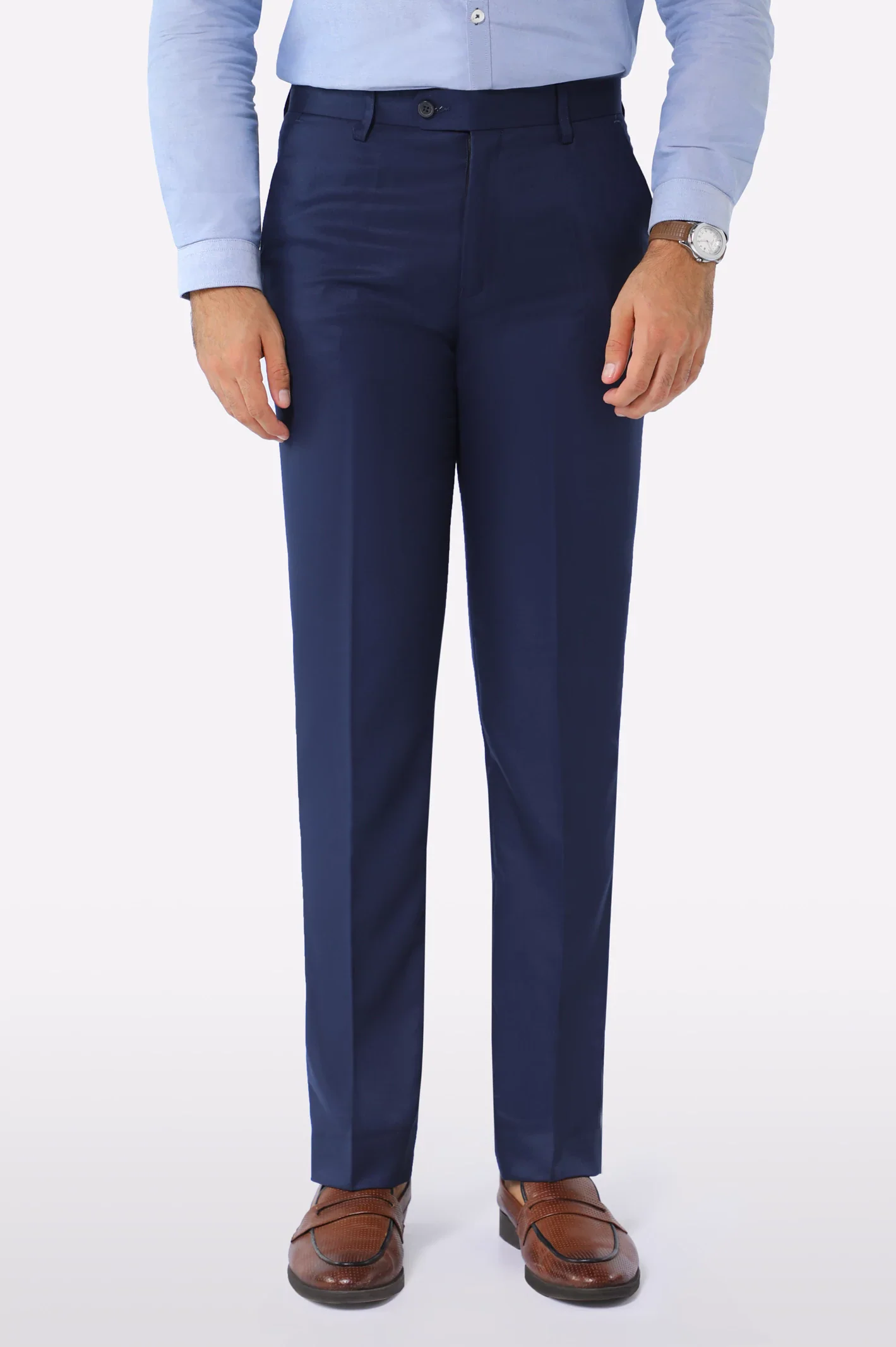 Navy Blue Regular Fit Formal Trouser