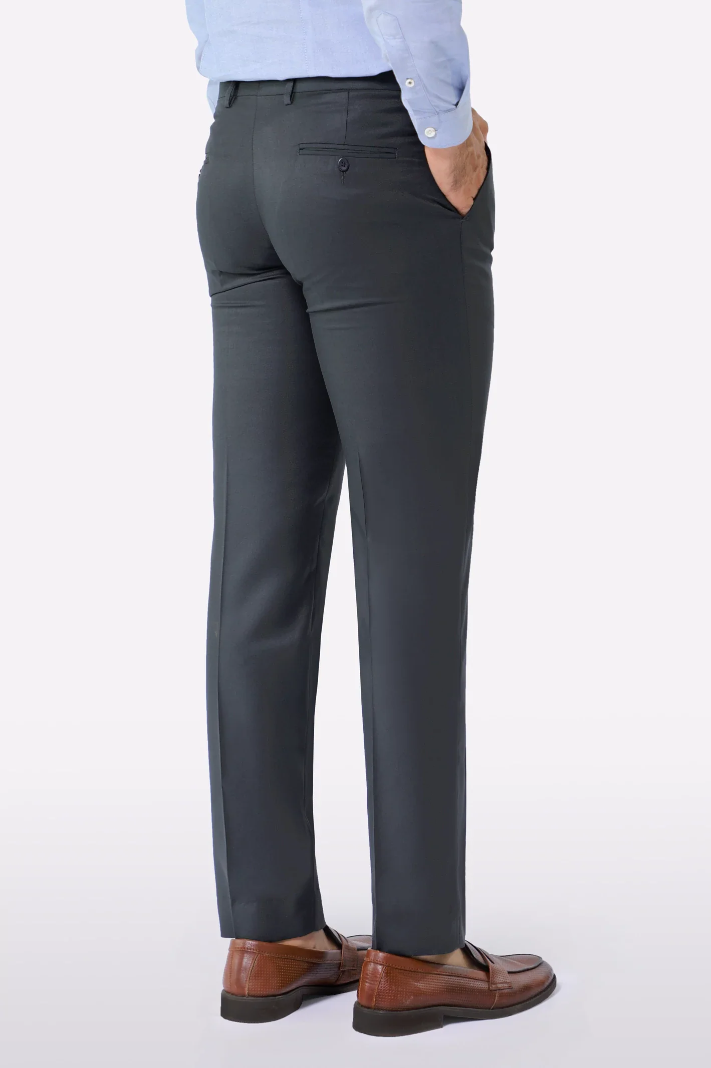 Dark Grey Smart Fit Formal Trouser - Image 3