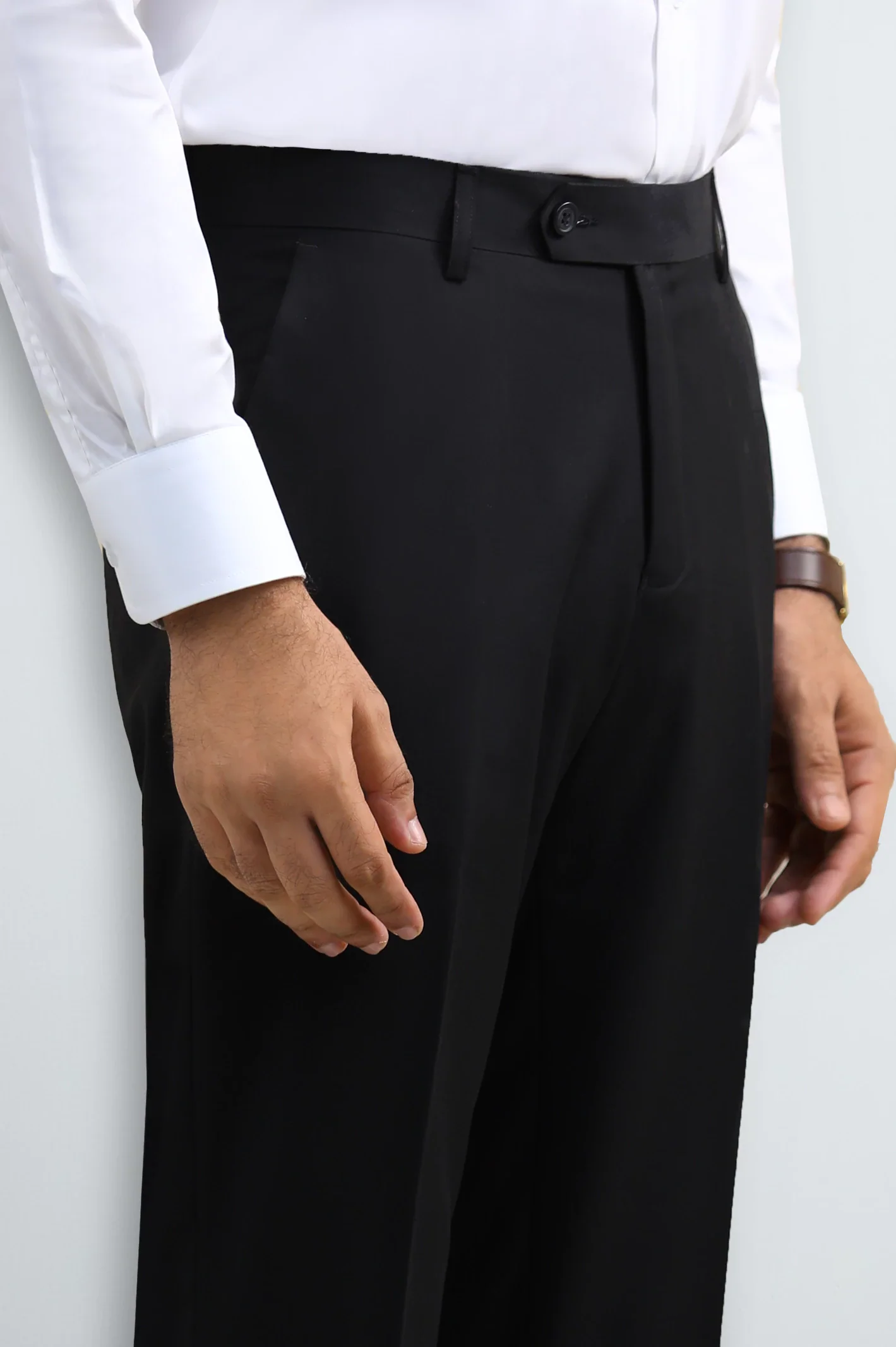 Black Regular Fit Formal Trouser - Image 2