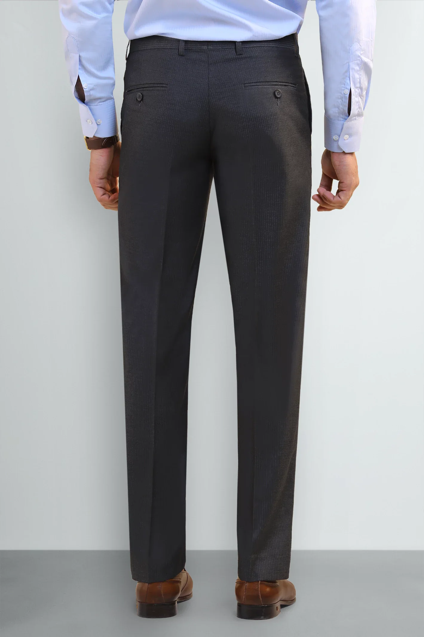 Dark Grey Regular Fit Formal Trouser - Image 3