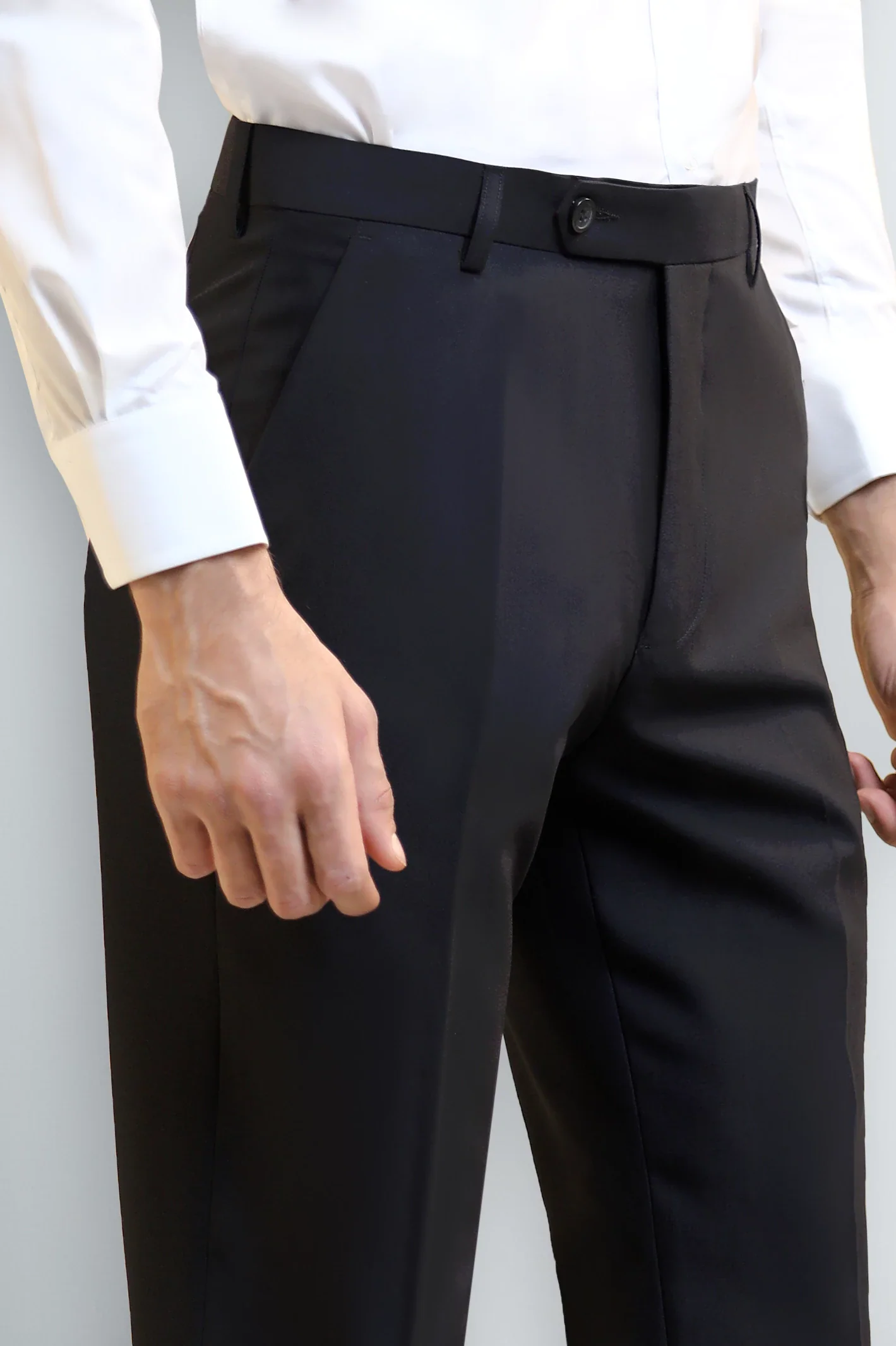 Black Regular Fit Formal Trouser - Image 2