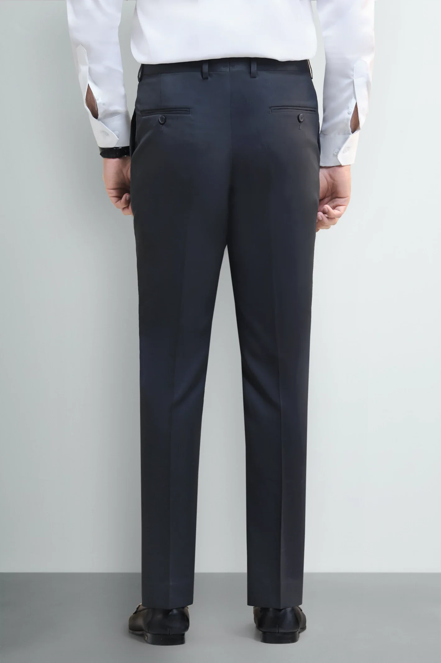 Charcoal Regular Fit Formal Trouser - Image 3