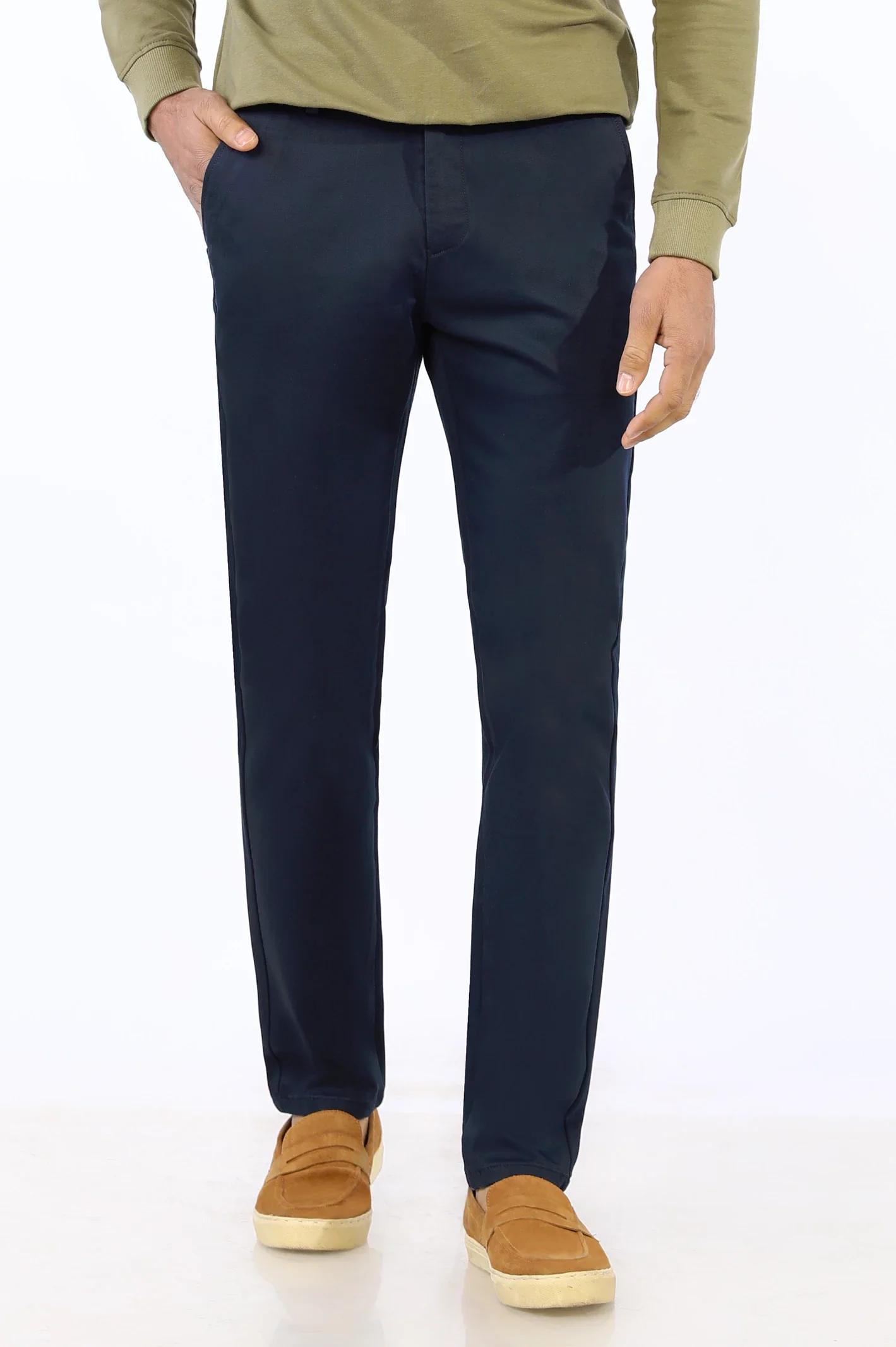 Dark Blue Smart Fit Cotton Chino - Image 3
