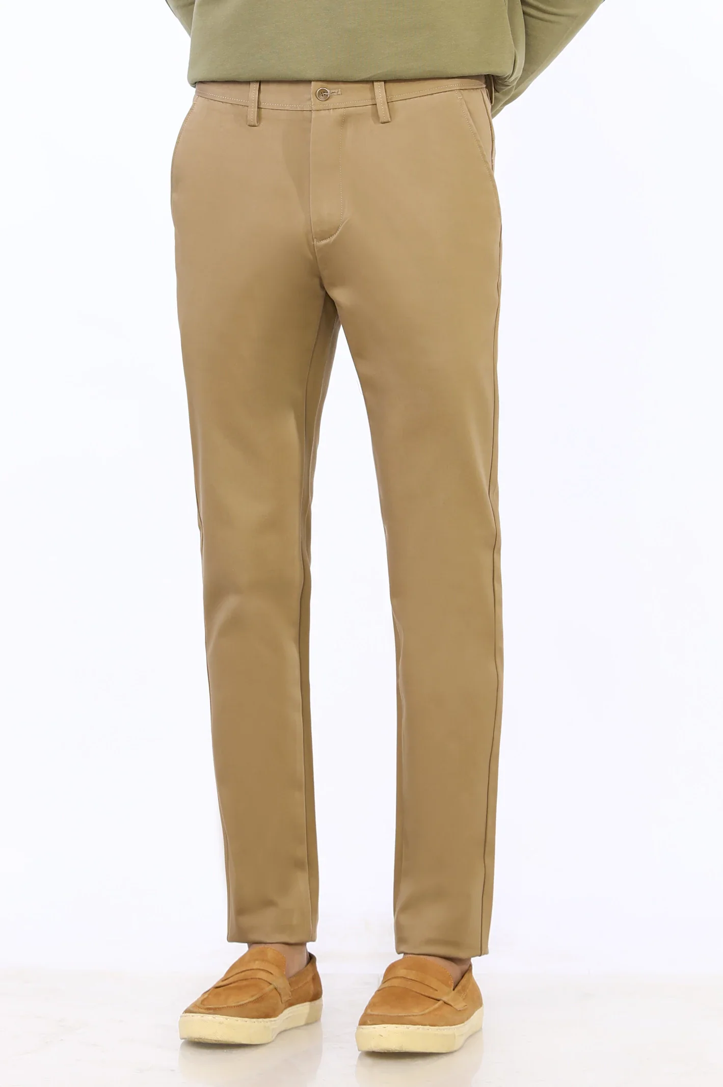 Dark Khaki Smart Fit Cotton Chino - Image 3