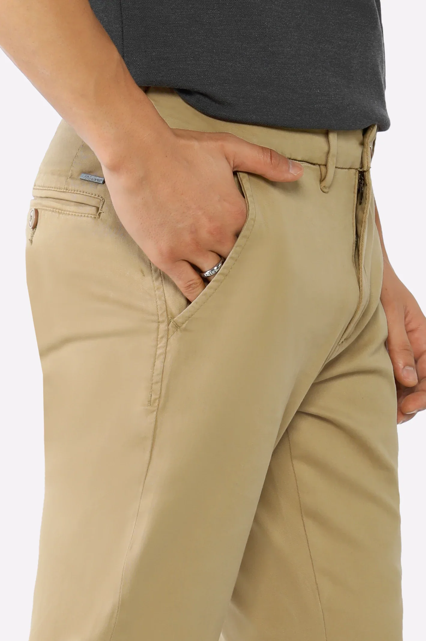 Khaki Smart Fit Cotton Chino - Image 2