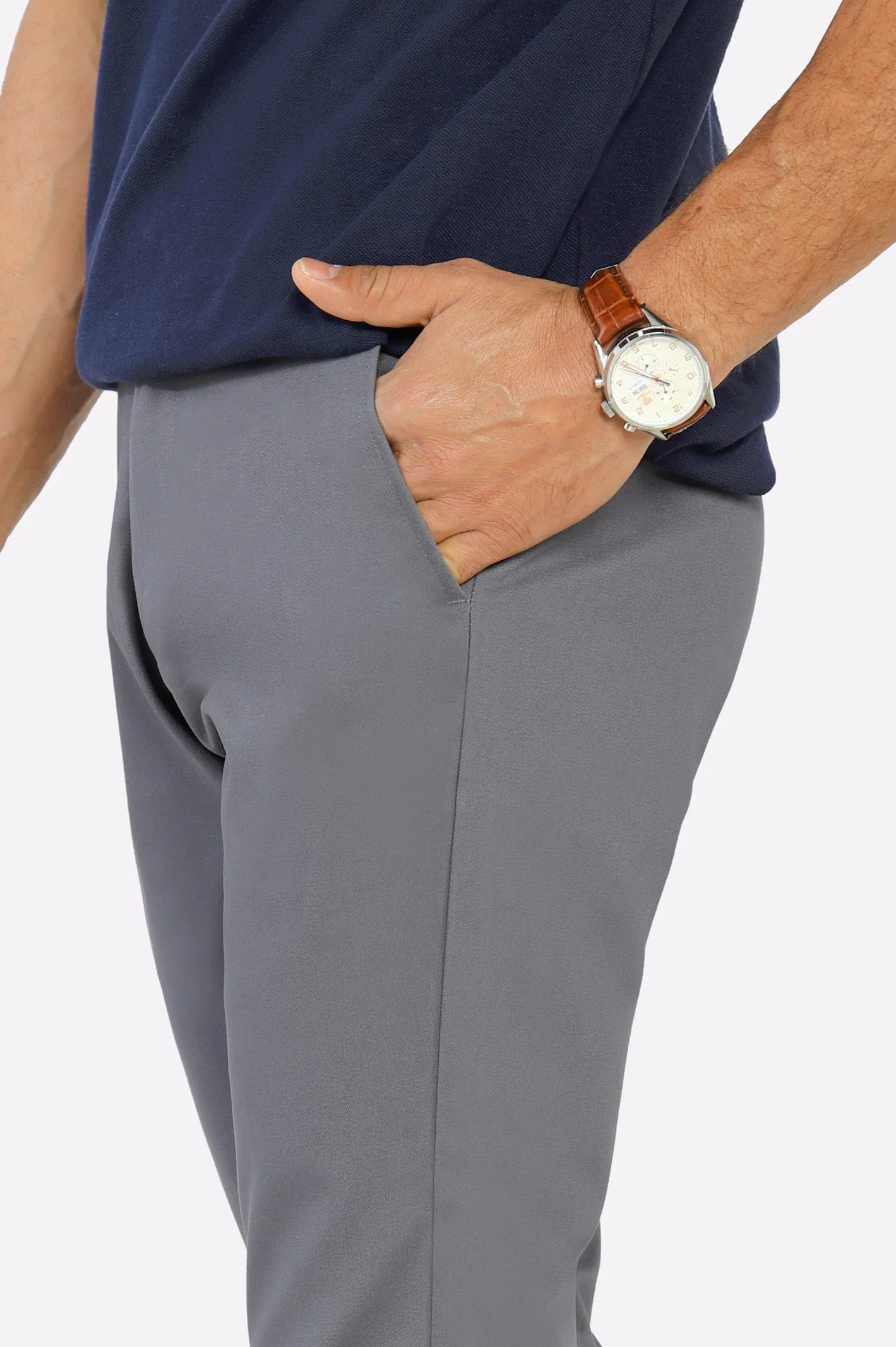 Grey Smart Fit Cotton Chino - Image 2
