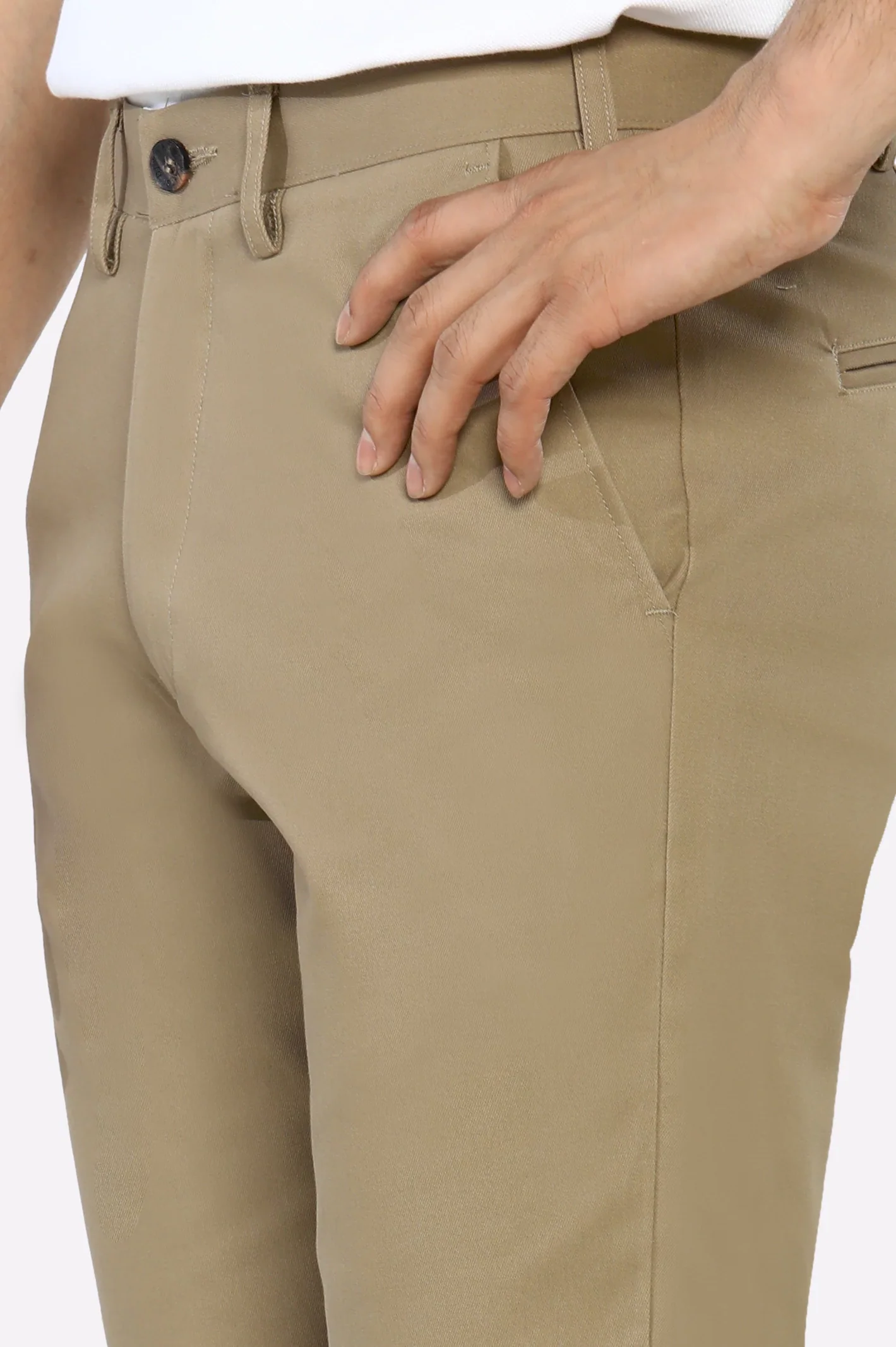 Khaki Smart Fit Cotton Chino - Image 2