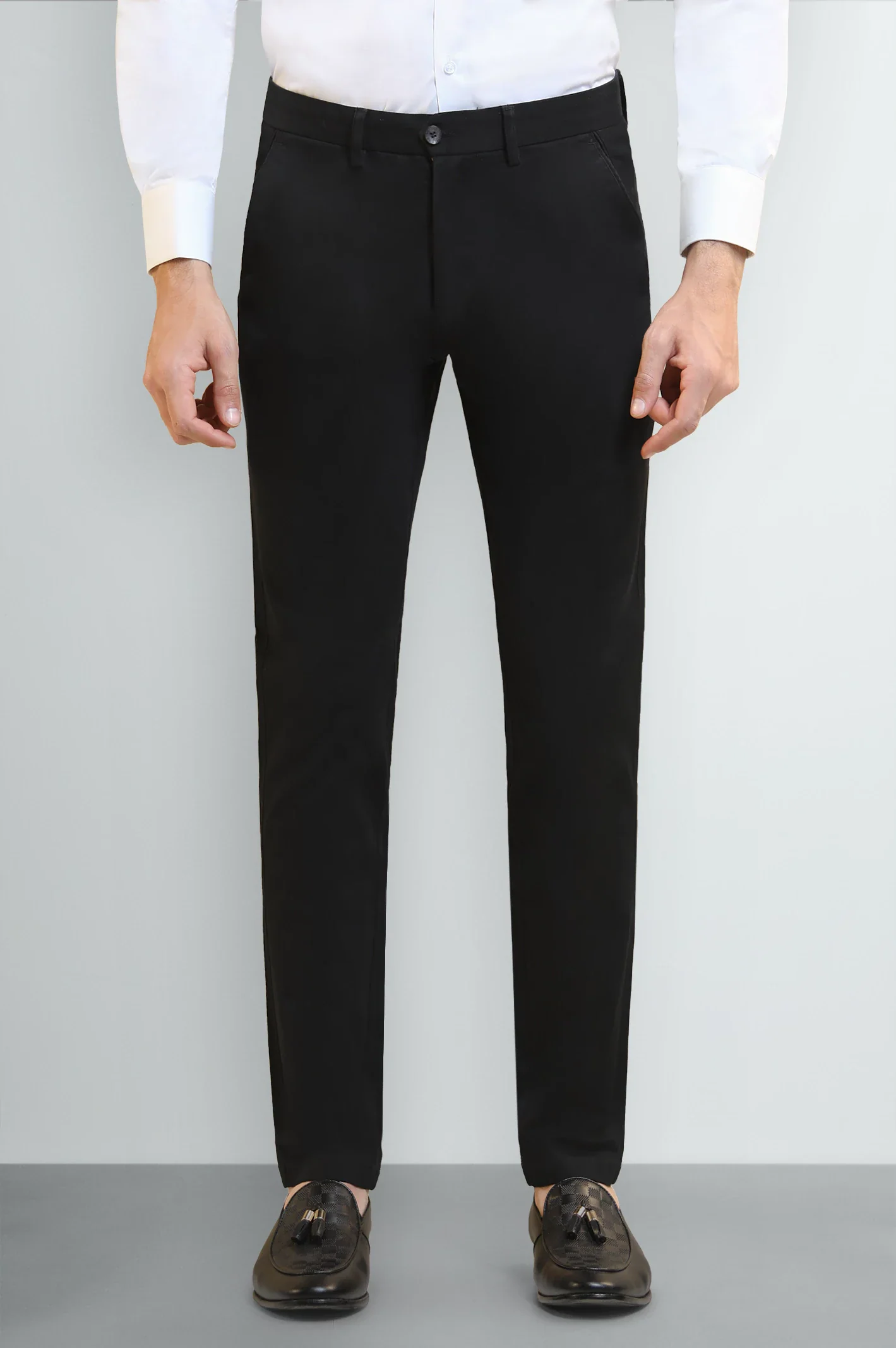 Black Smart Fit Cotton Chino
