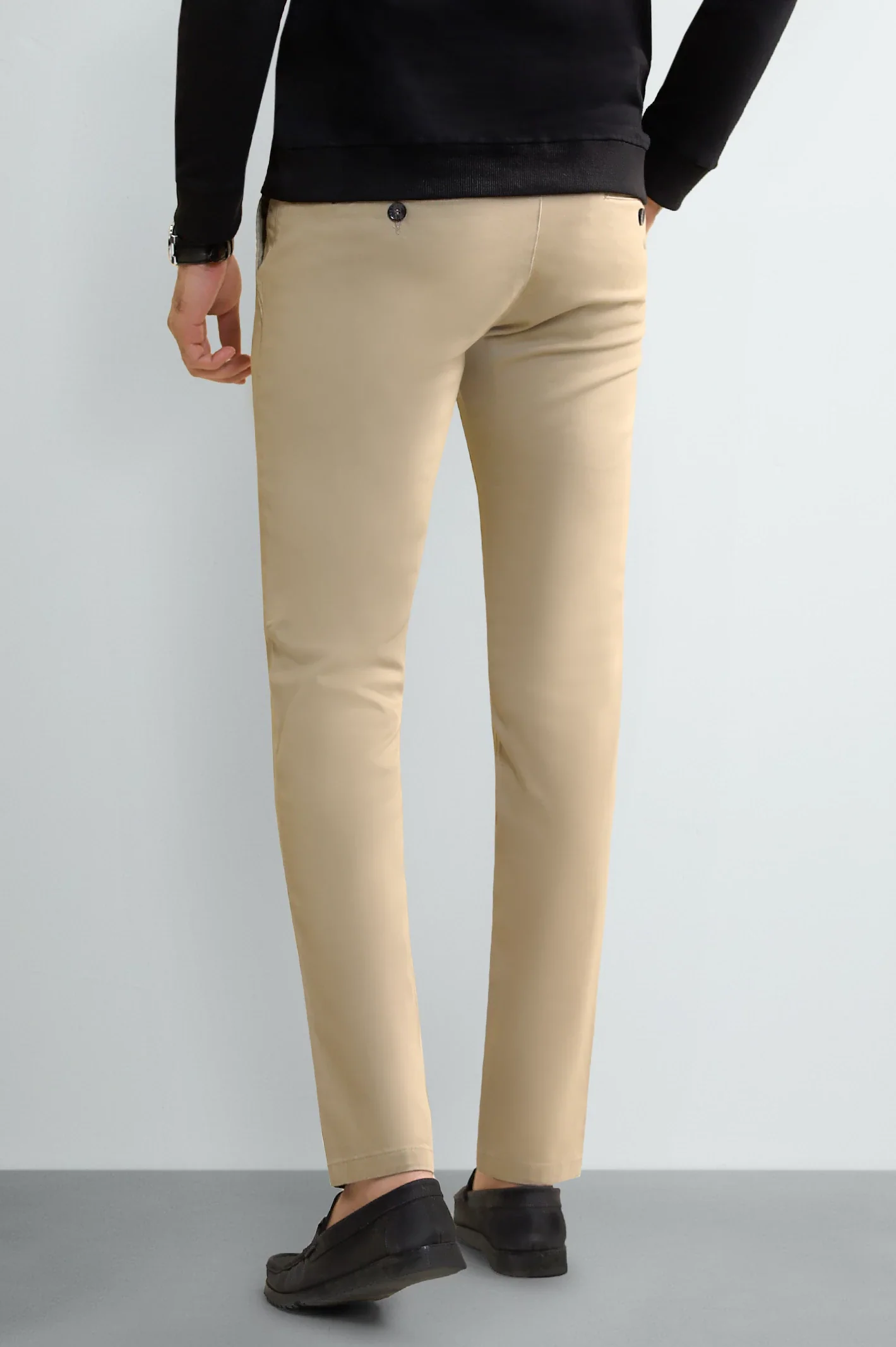 Light Khaki Cotton Chino - Image 3