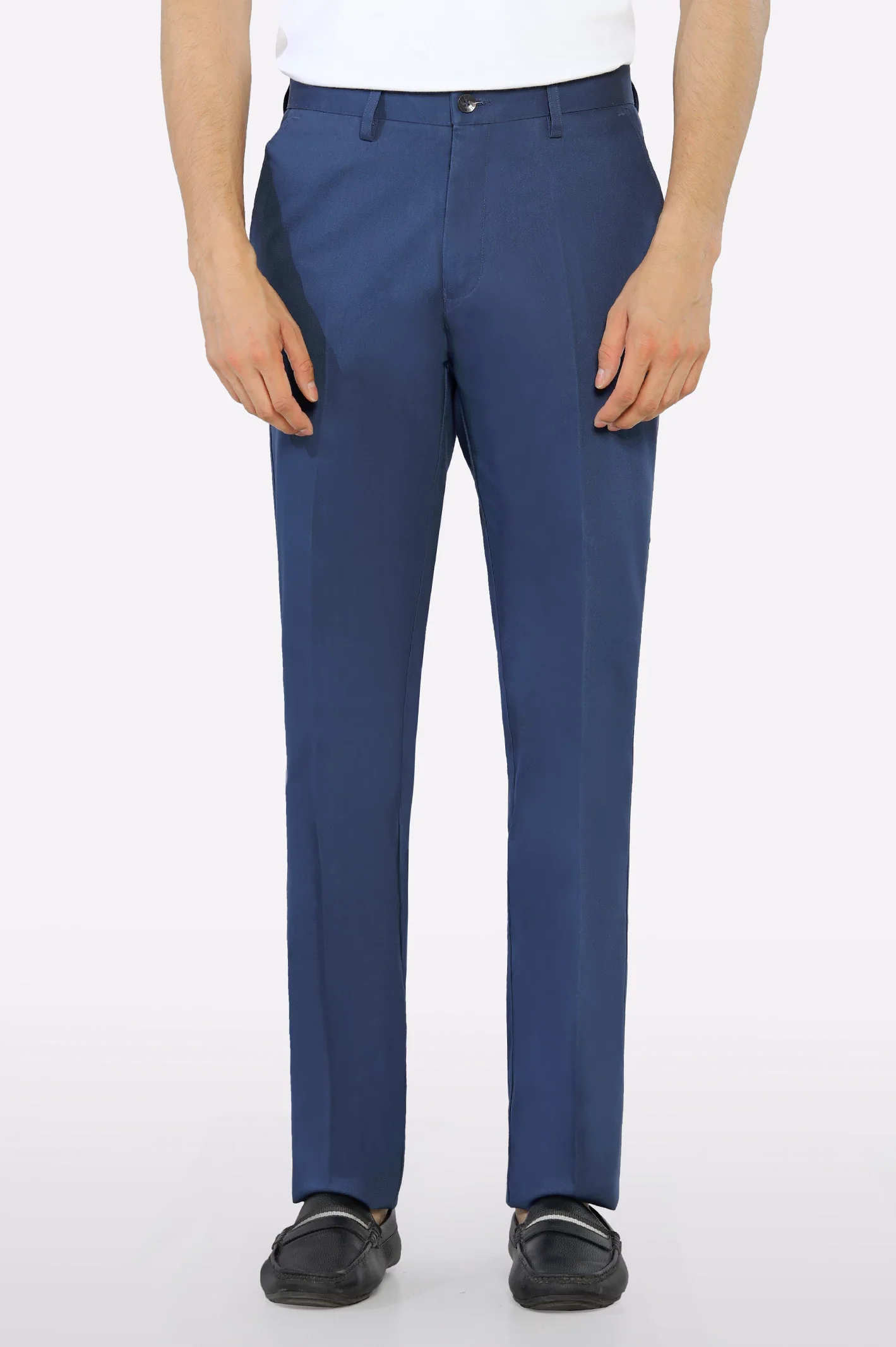 Navy Blue Smart Fit Cotton Trouser
