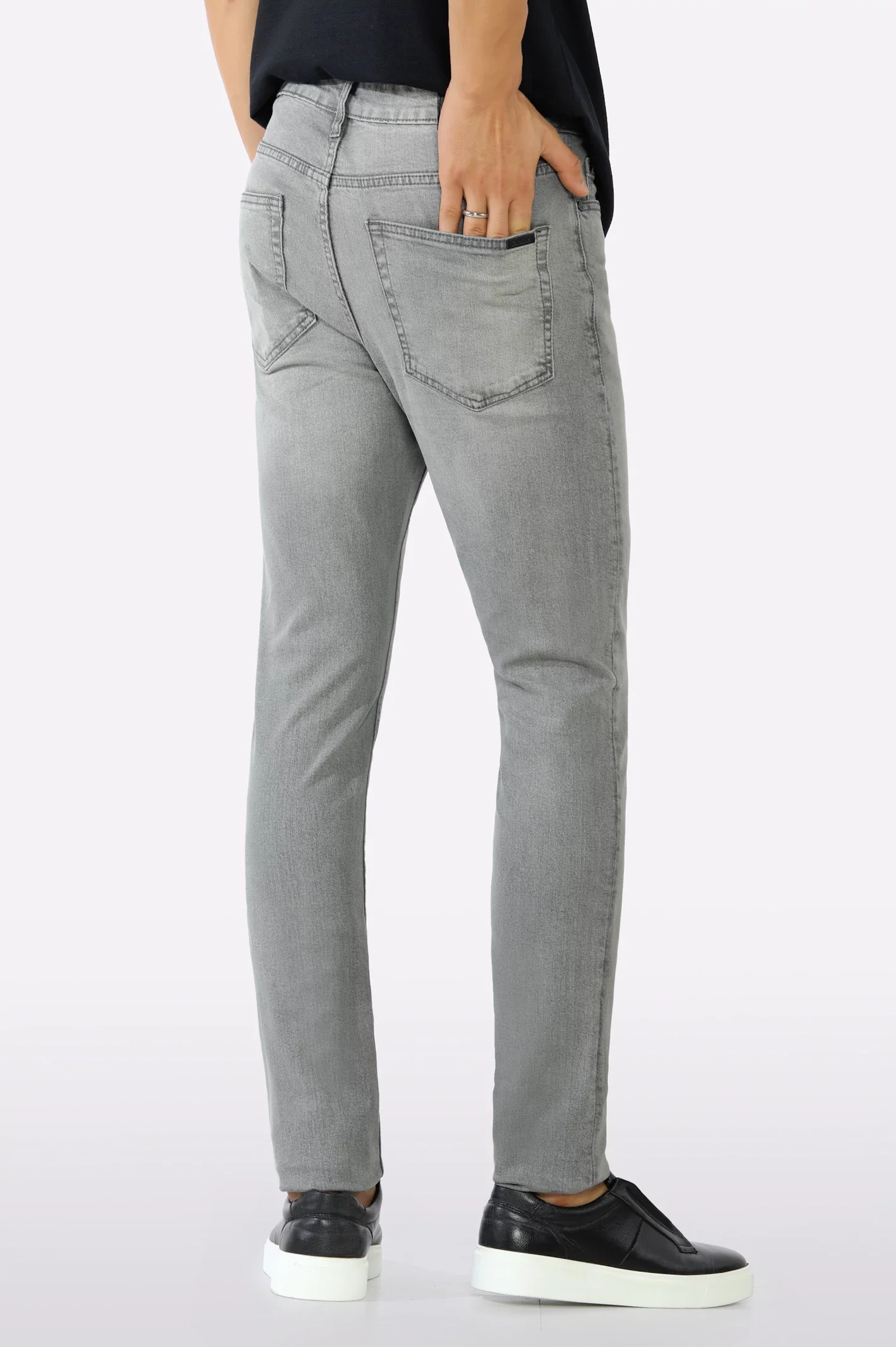 Light Grey Slim Fit Jeans - Image 3