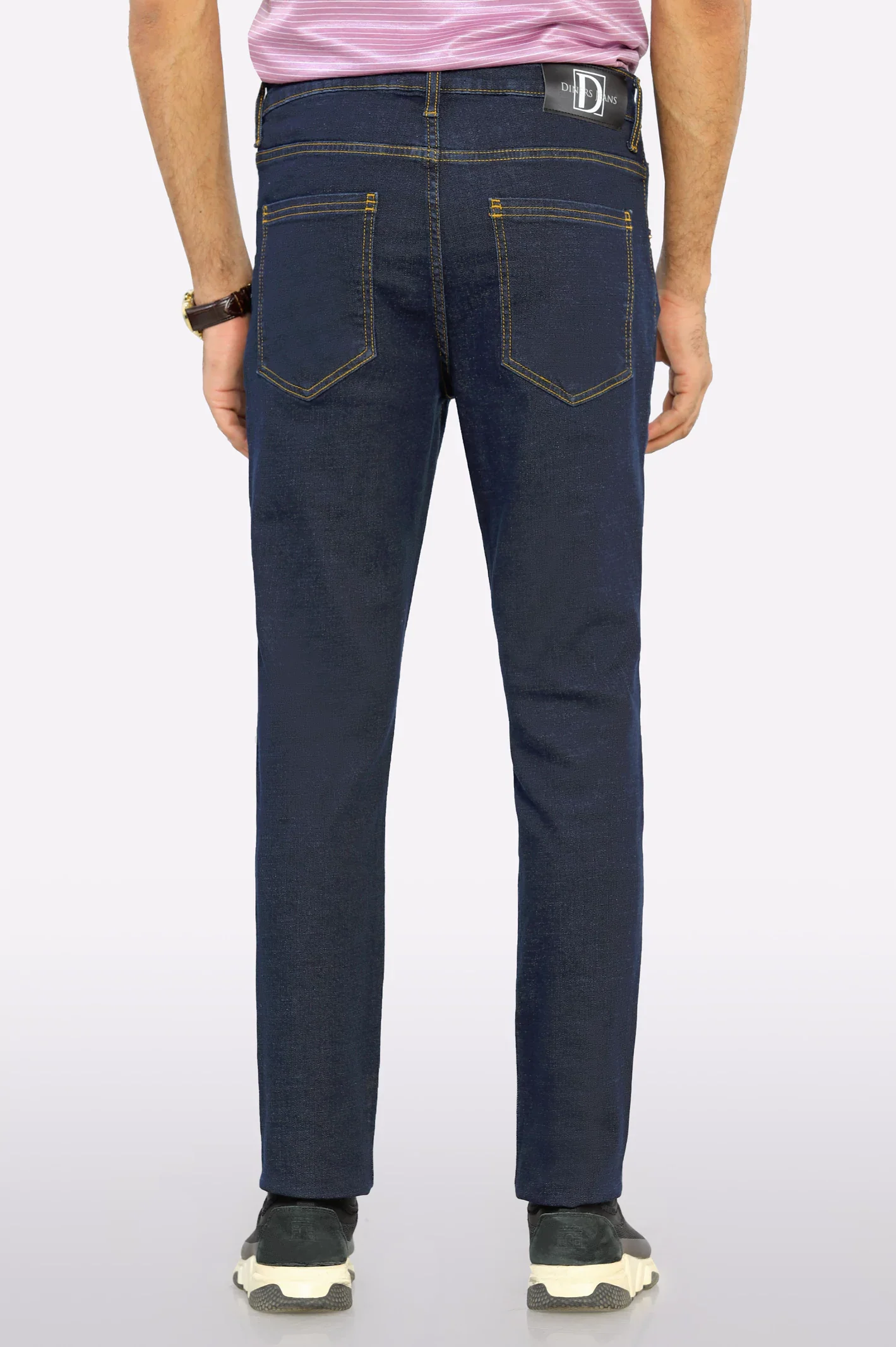 Dark Blue Modern Slim Fit Jeans - Image 3