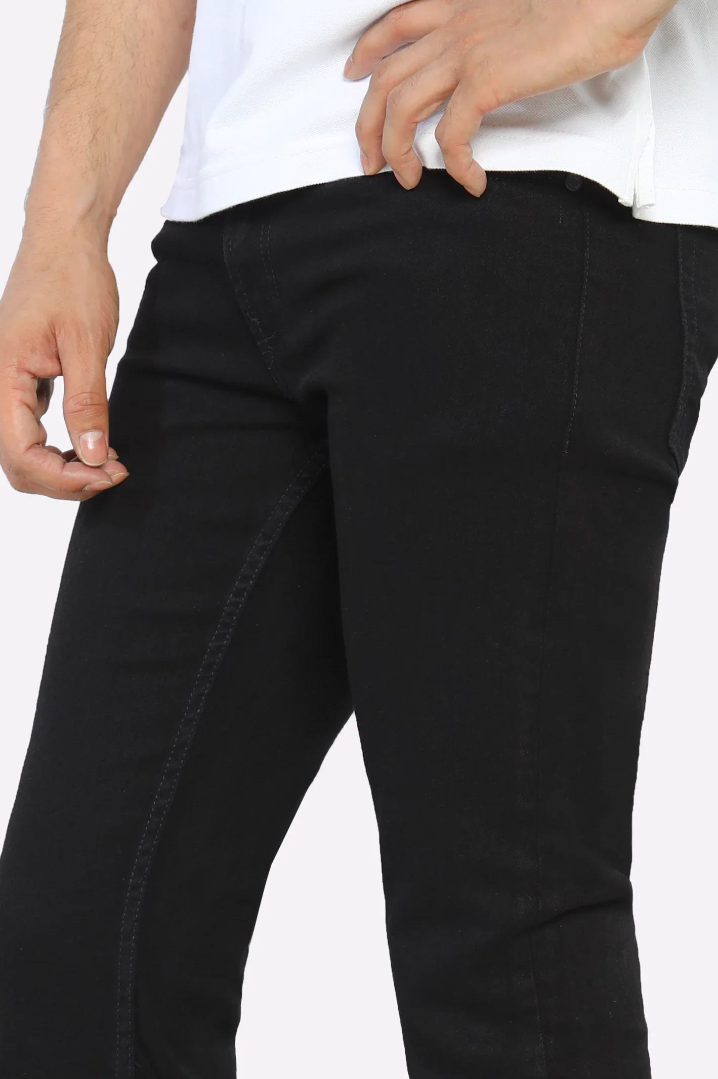 Black Tailored Fit Jeans - Image 2