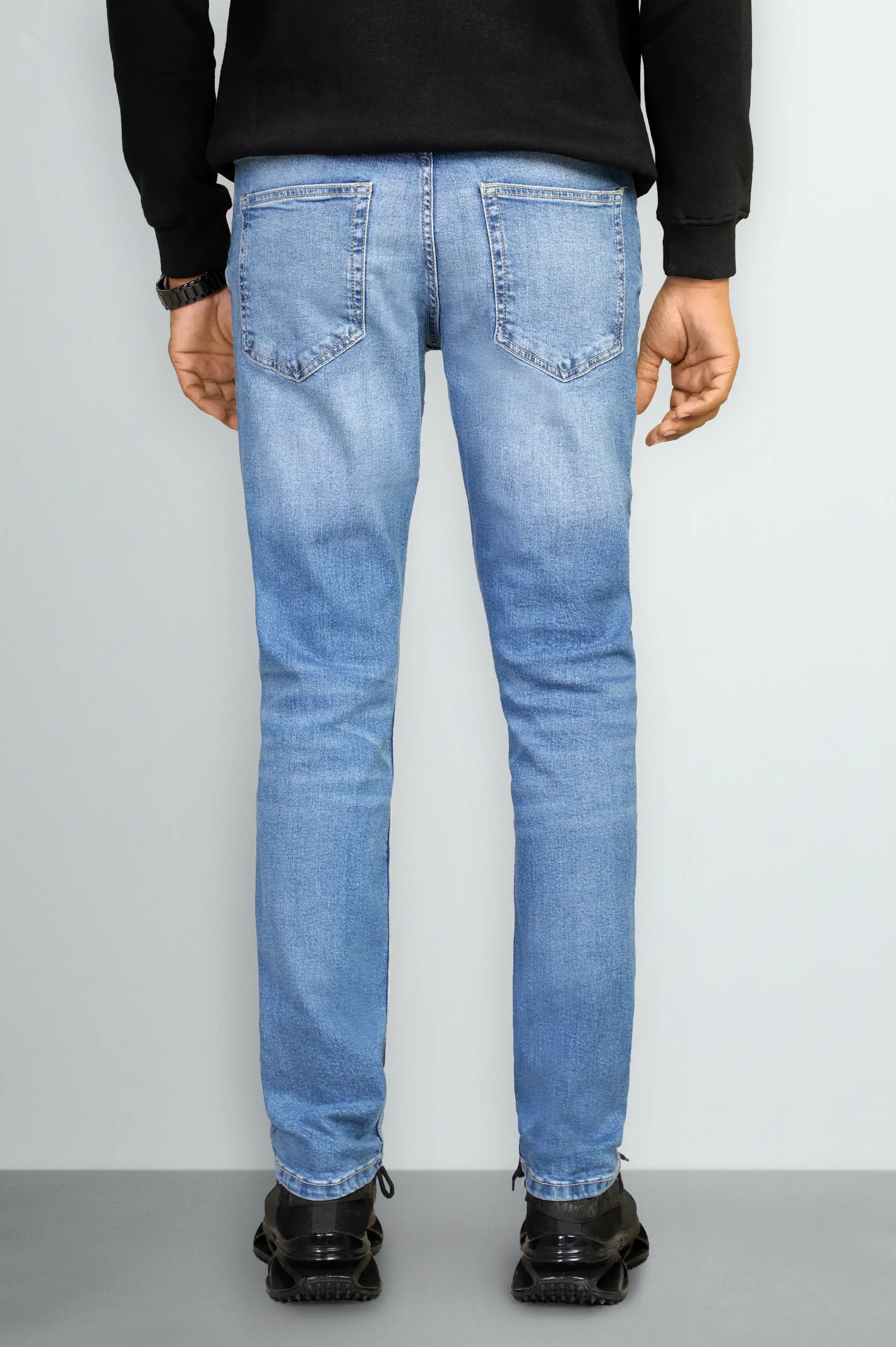 Light Blue Modern Slim Fit Jeans - Image 3