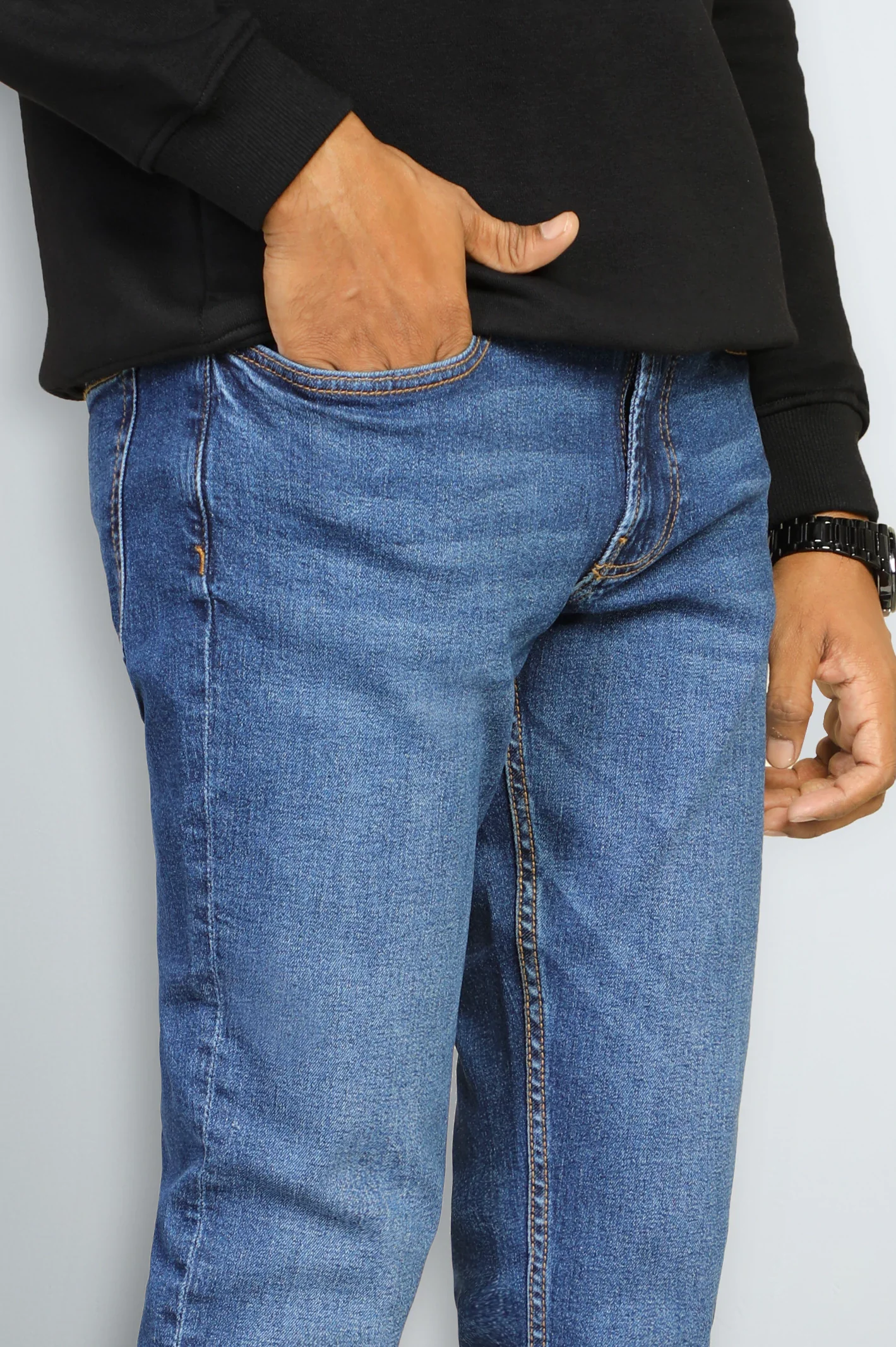 Blue Modern Slim Fit Jeans - Image 2
