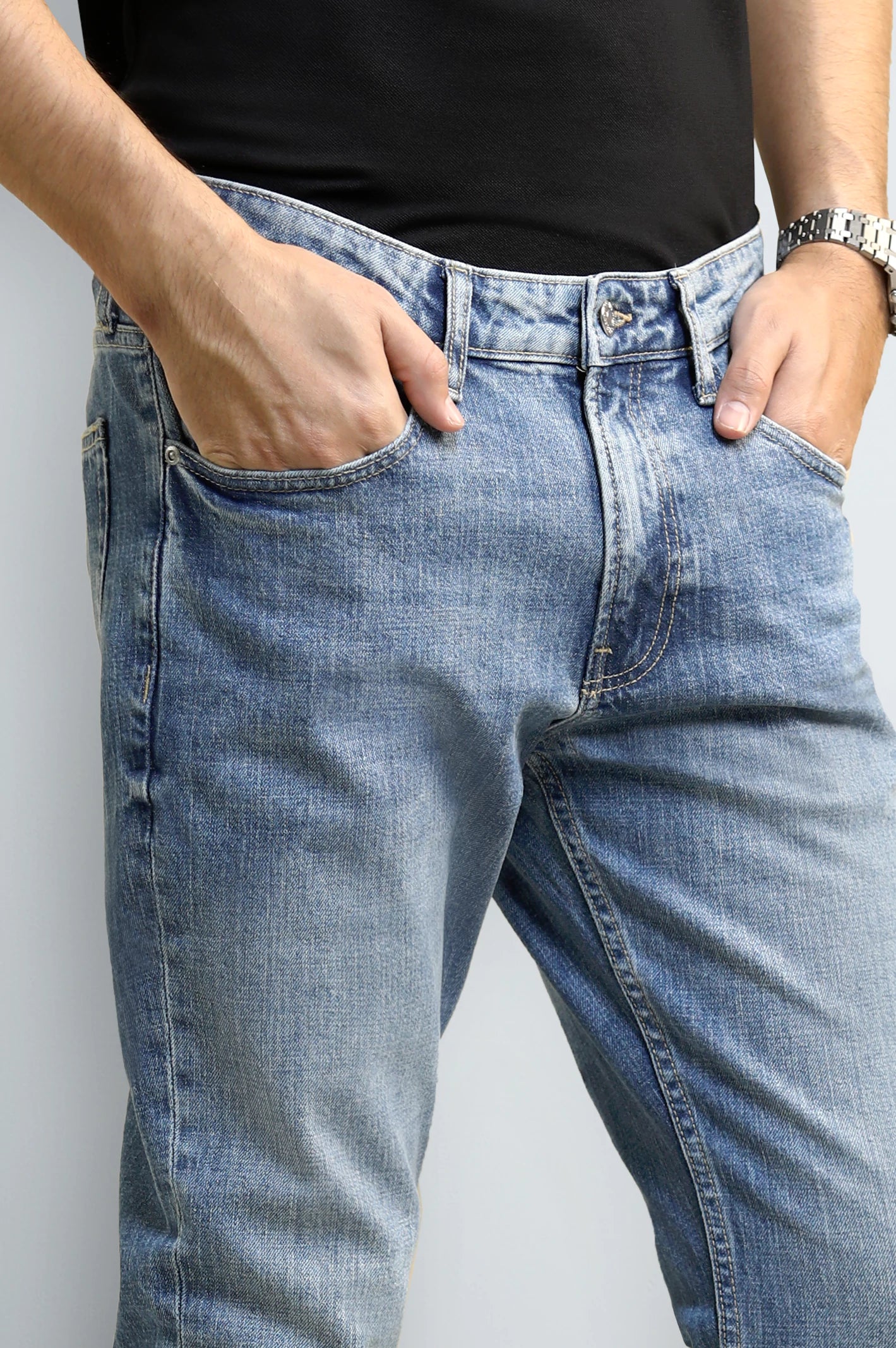 Light Blue Slim Fit Jeans - Image 2