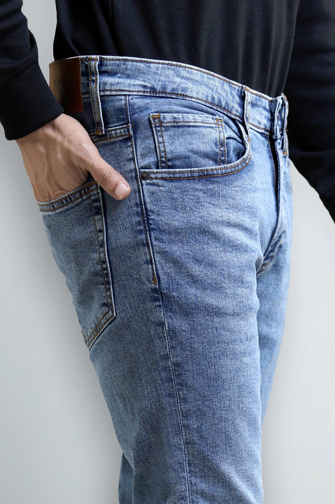 Medium Blue Slim Fit Jeans - Image 2