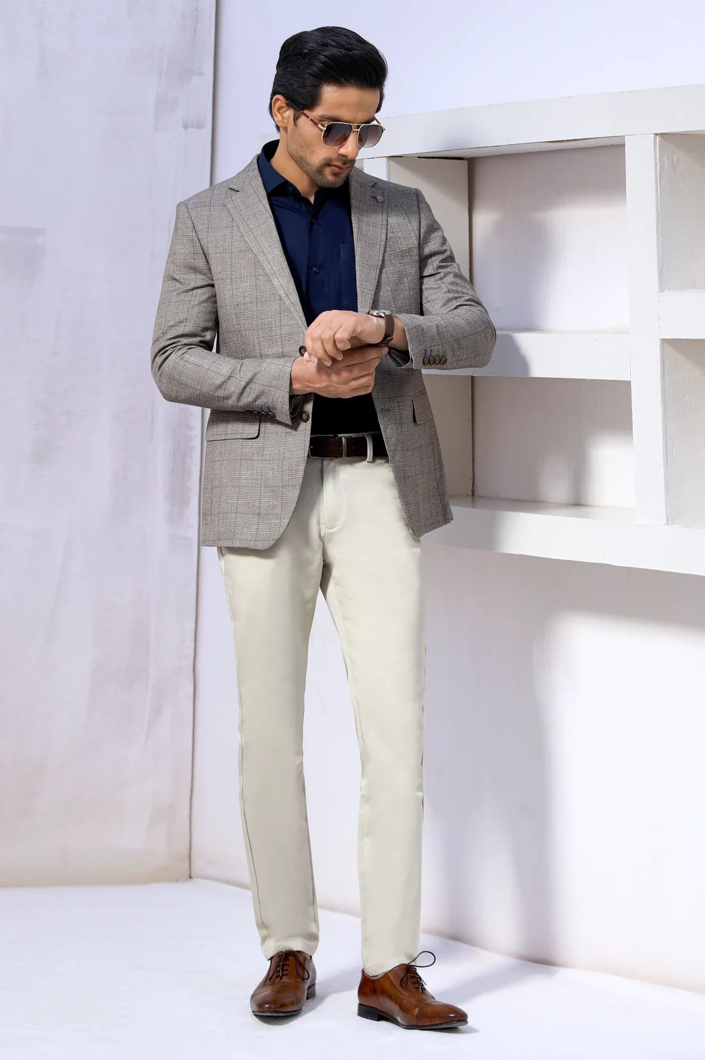 Fawn Glen Plaid Check Blazer for Men - Image 2