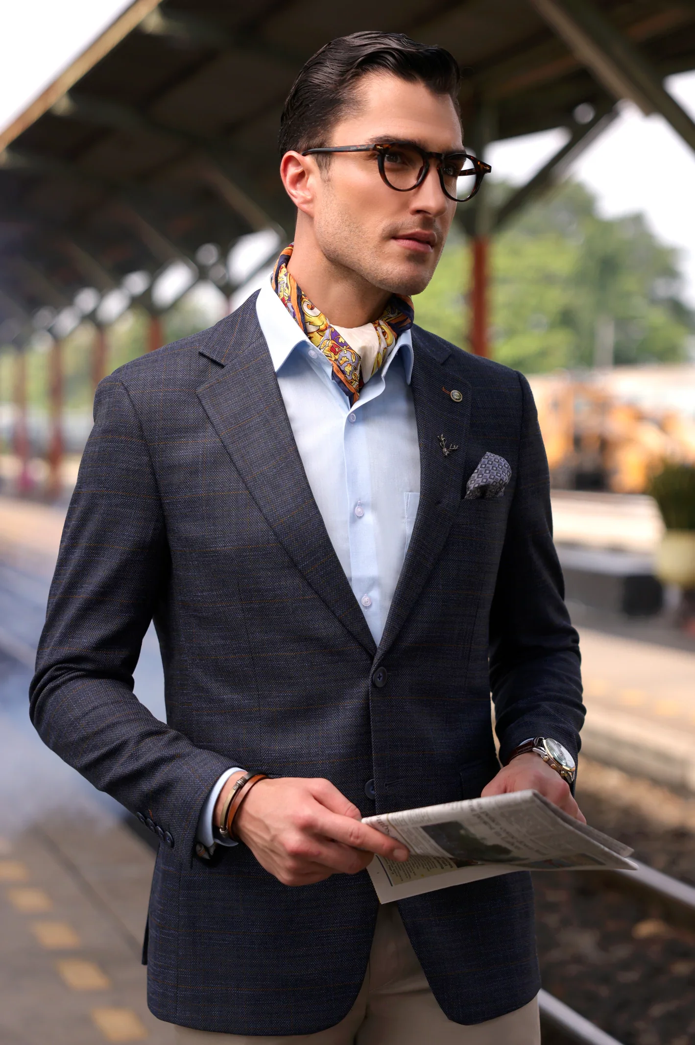 Blue Textured Blazer - Image 4