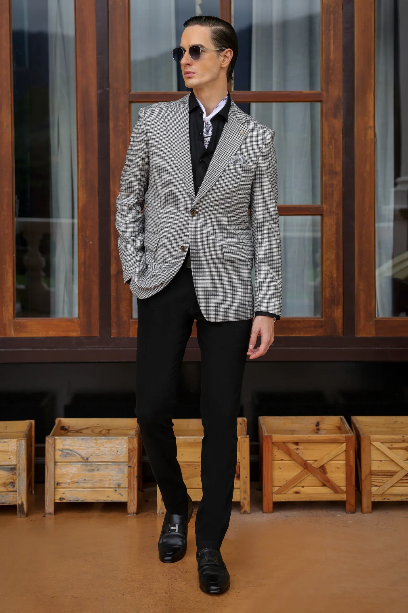 White Check Blazer - Image 2