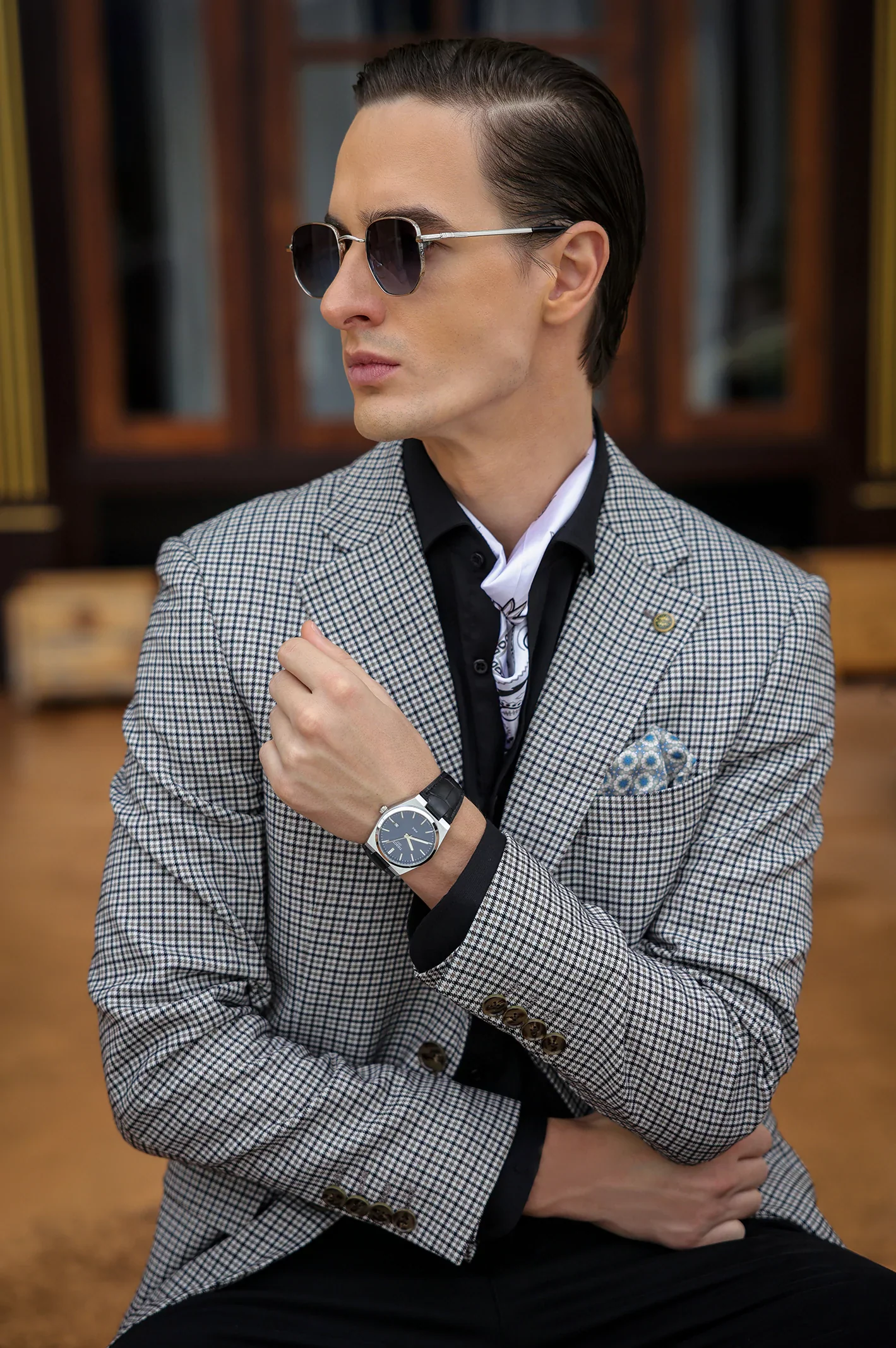 White Check Blazer - Image 5