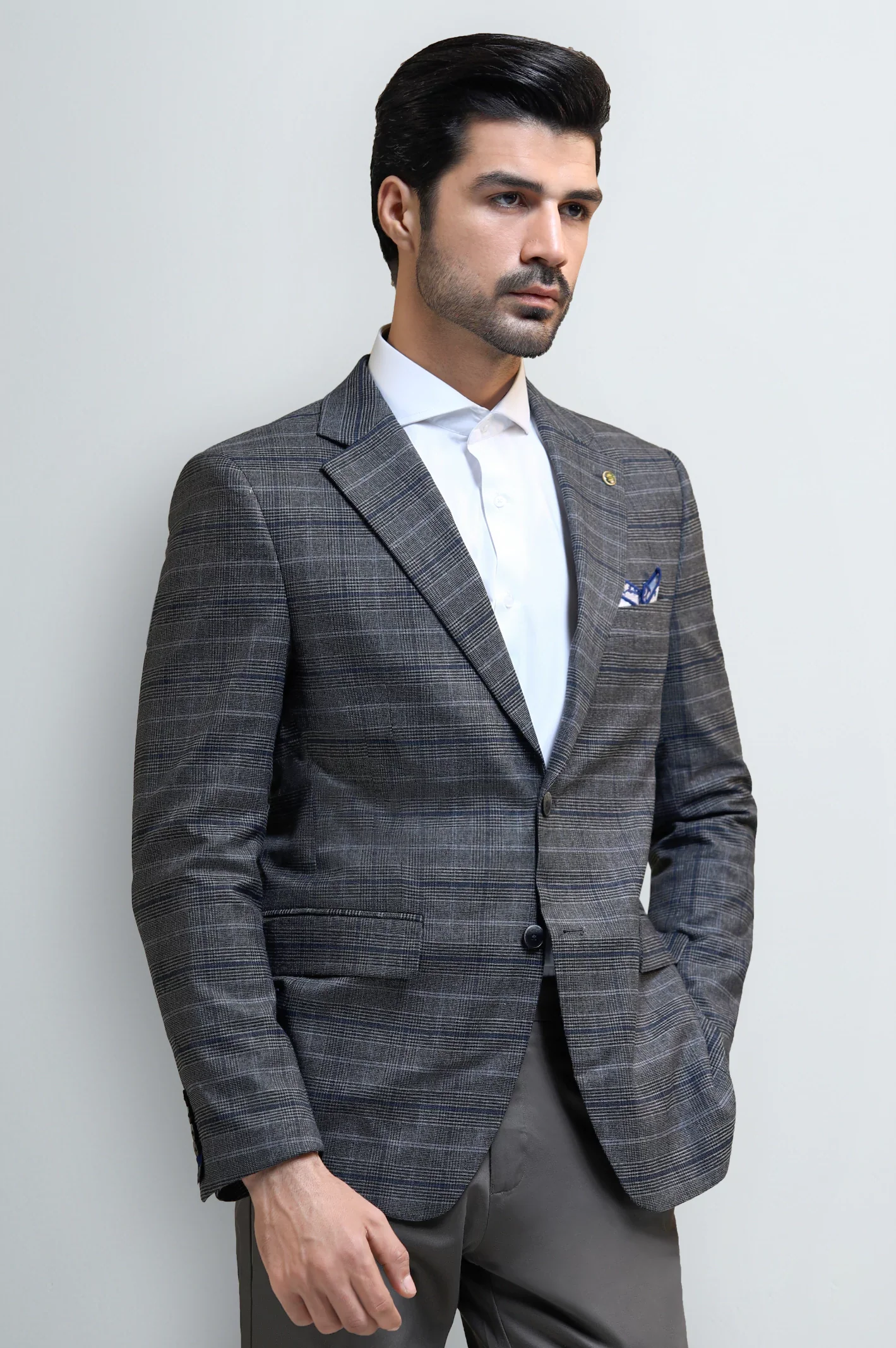 Men's Two Button Glen Plaid Blazer
