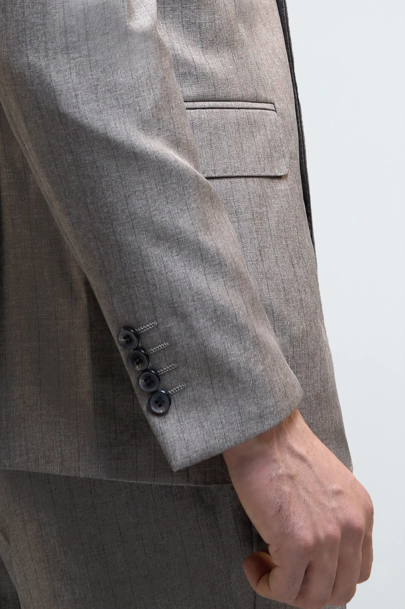Men's Brown Striped 2-Piece Suit - Image 4