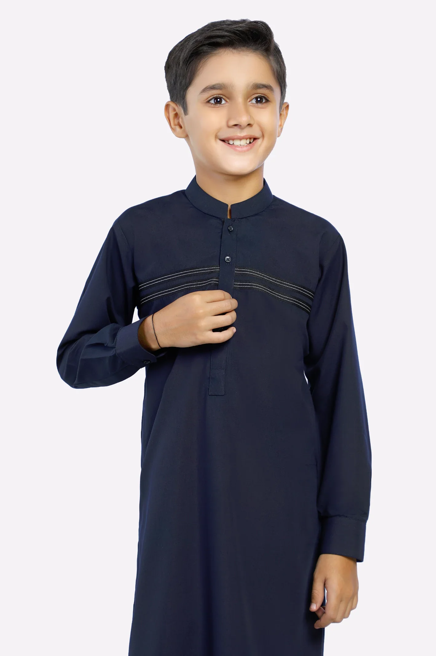Navy Blue Boys Kurta Pajama - Image 2