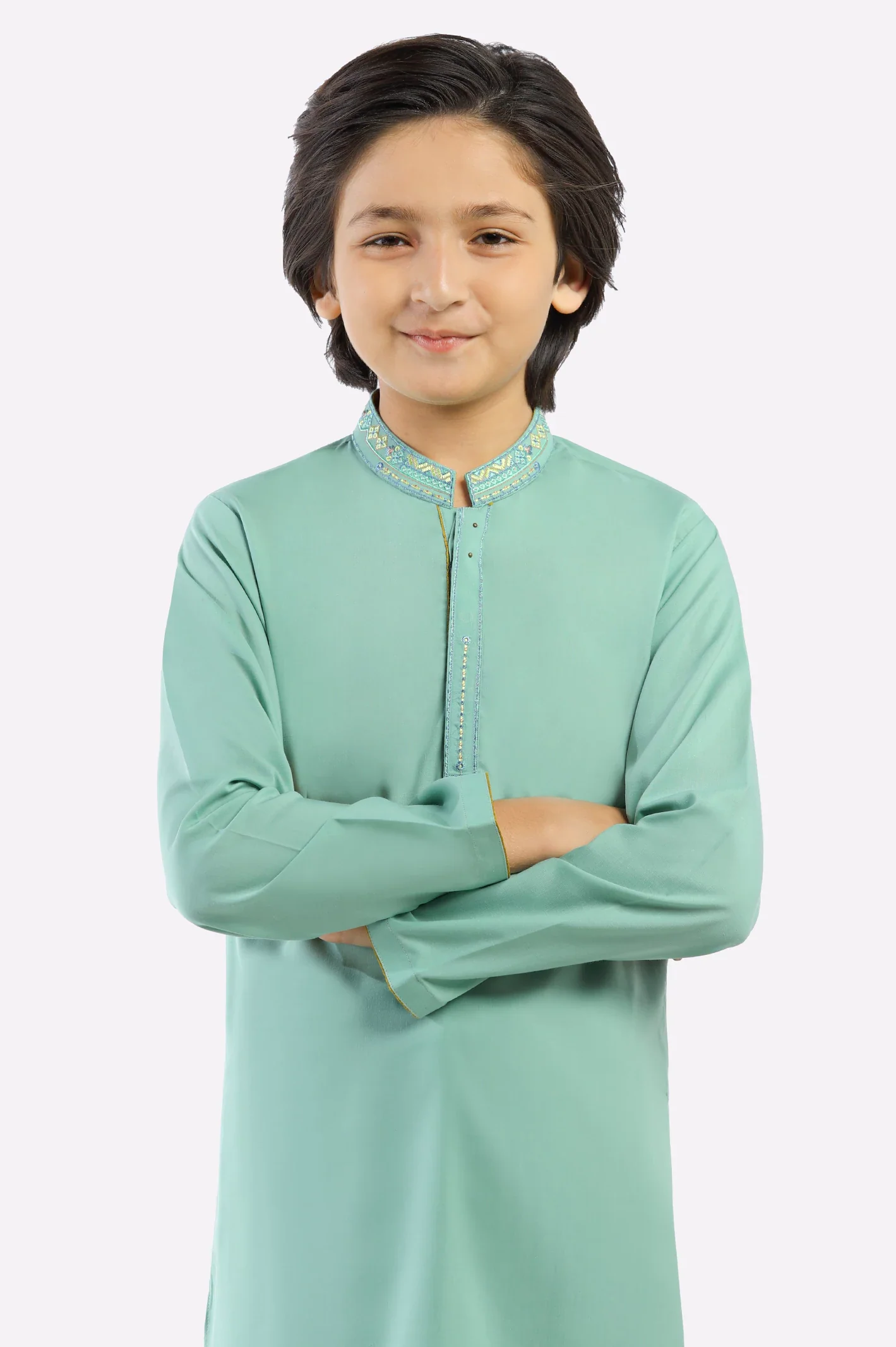 Turquoise Boys Kameez Shalwar - Image 2