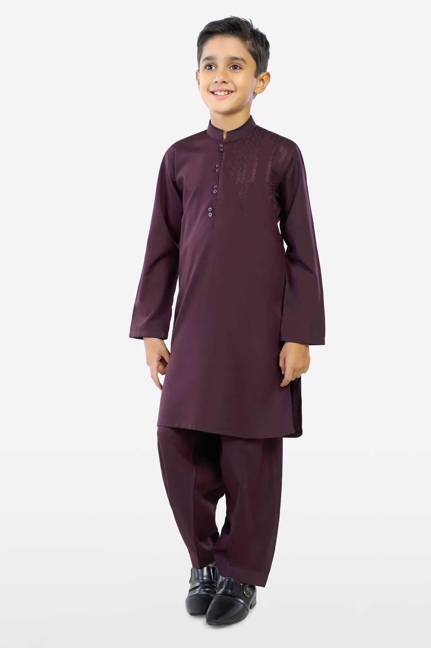Dark Purple Boys Shalwar Kameez
