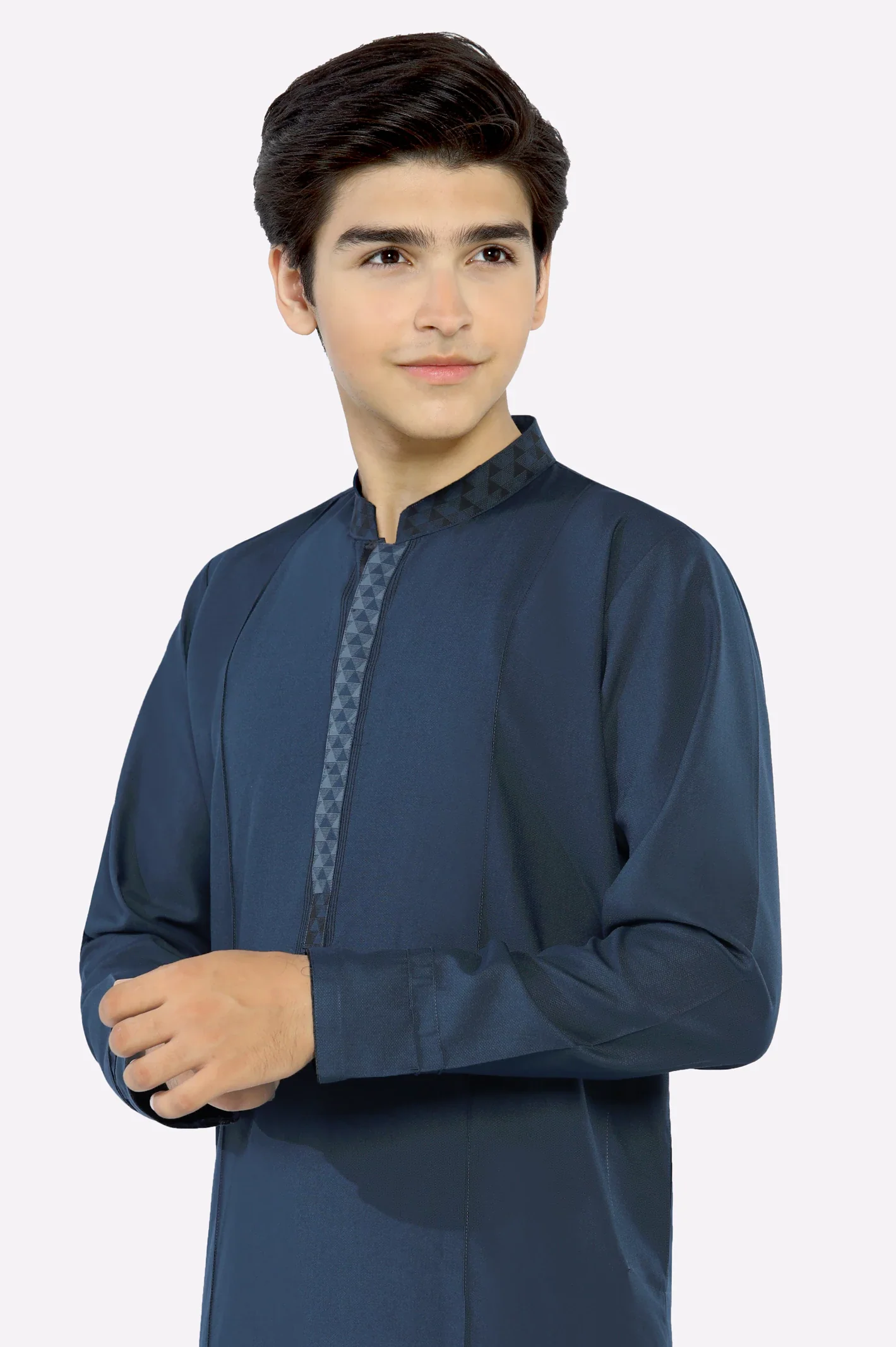 Teal Blue Teens Kurta Pajama - Image 2