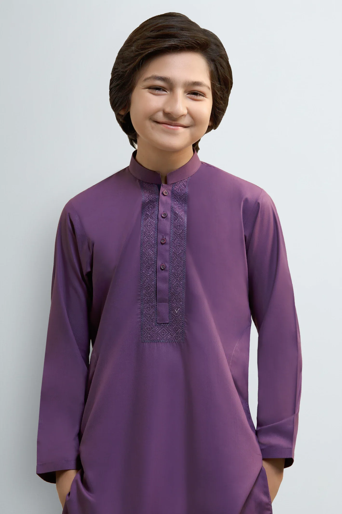 Purple Teens Kurta Pajama - Image 2