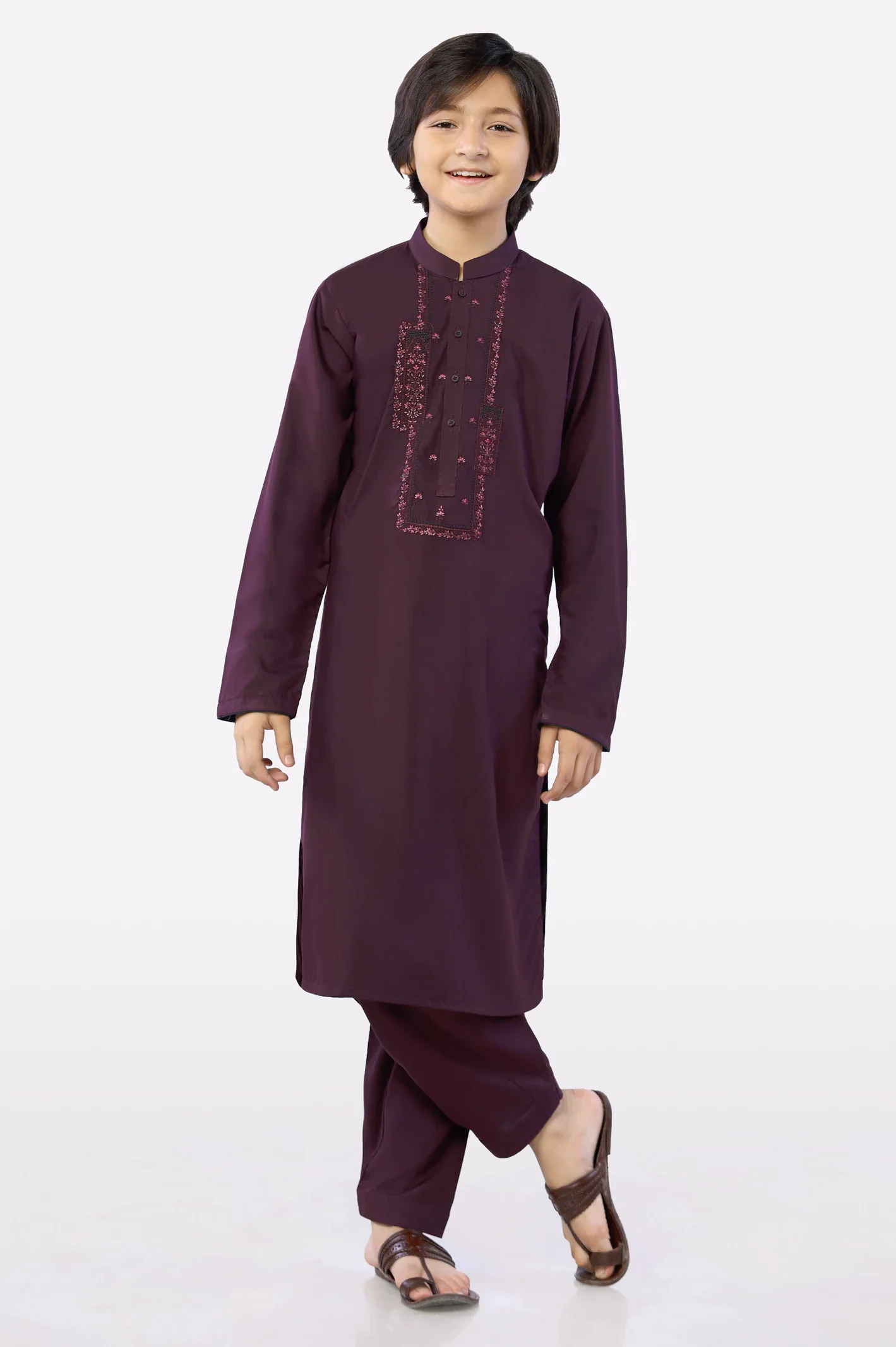 Dark Purple Boys Kurta Shalwar