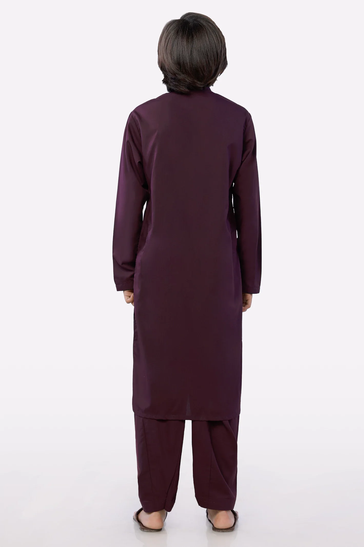 Dark Purple Boys Kurta Shalwar - Image 4