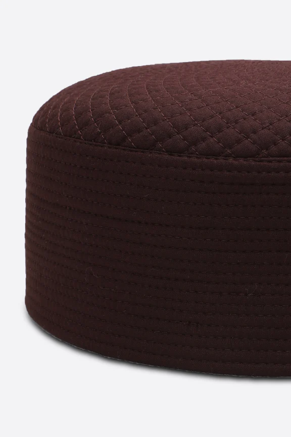 Maroon Kufi Cap For Men - Image 2