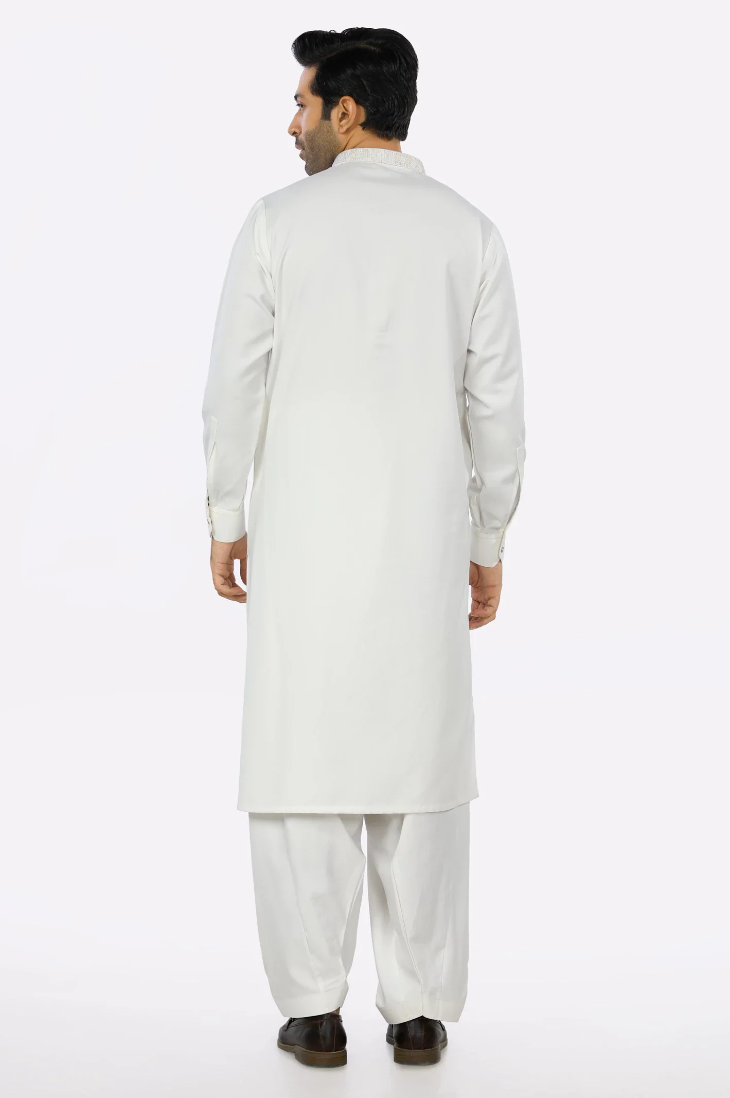 Off White Rayon Blend Shalwar Kameez - Image 5