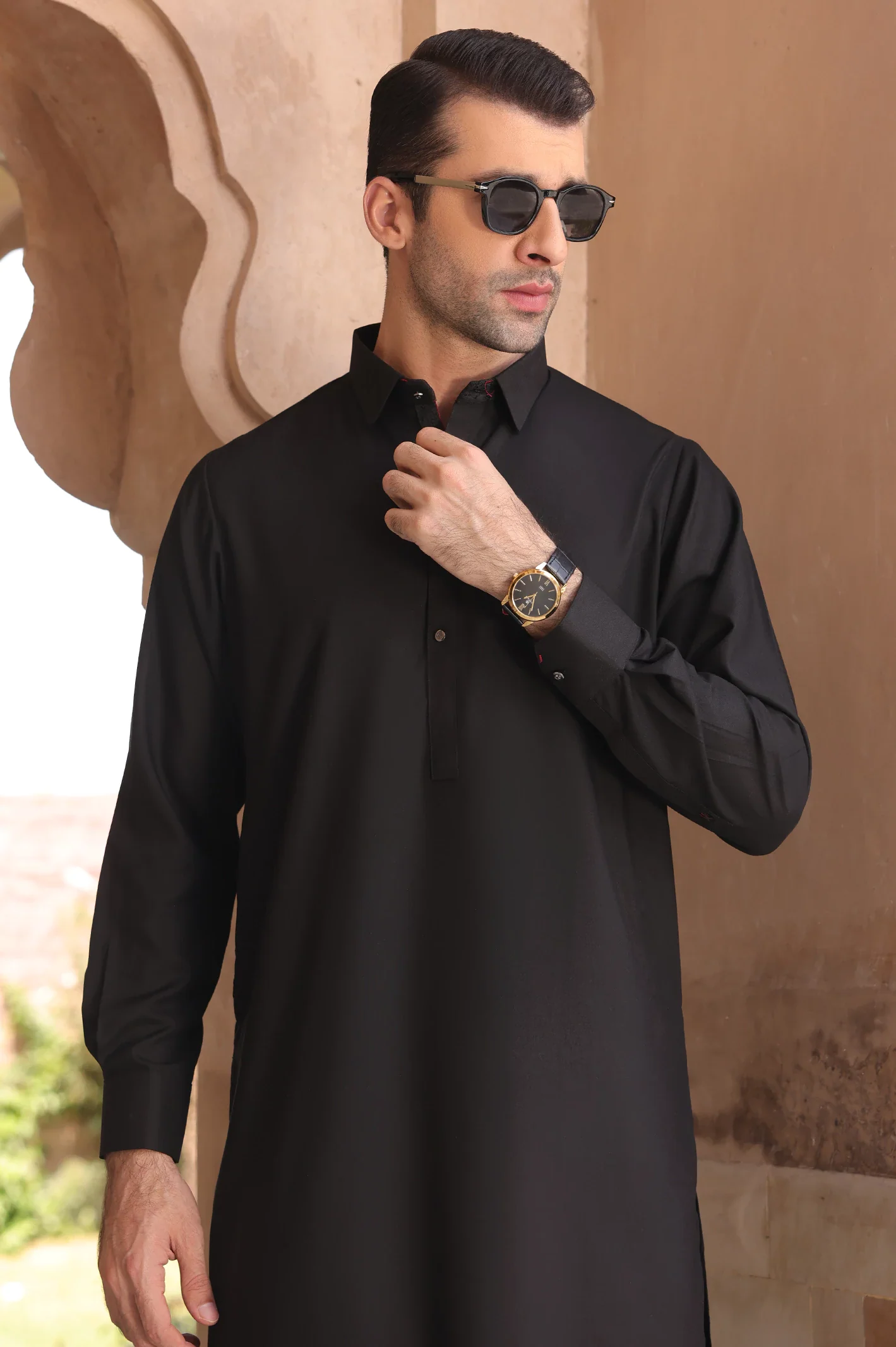 Black Wash & Wear Shalwar Kameez