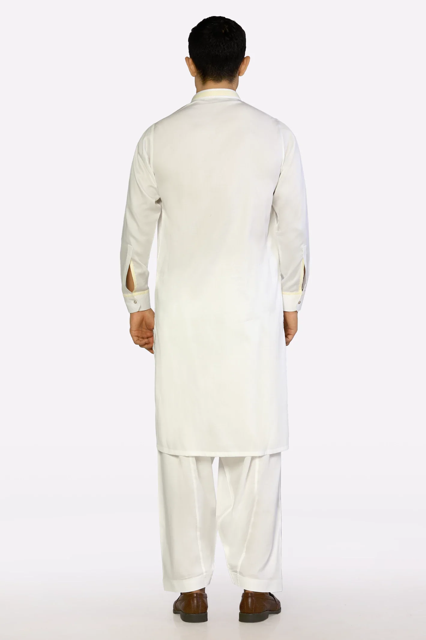 Off White Cotton Shalwar Kameez - Image 4