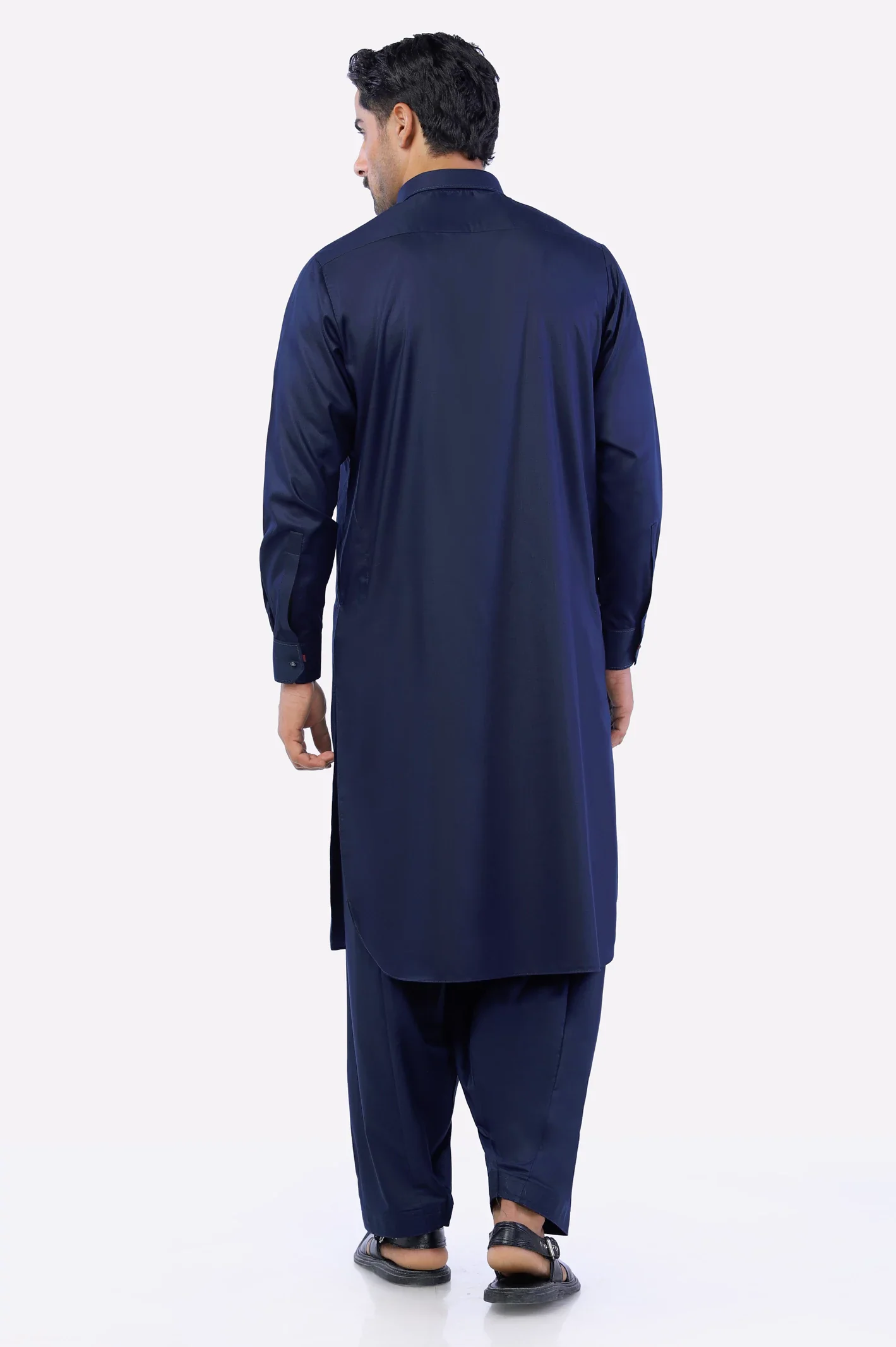 Navy Blue Wash & Wear Shalwar Kameez - Image 3