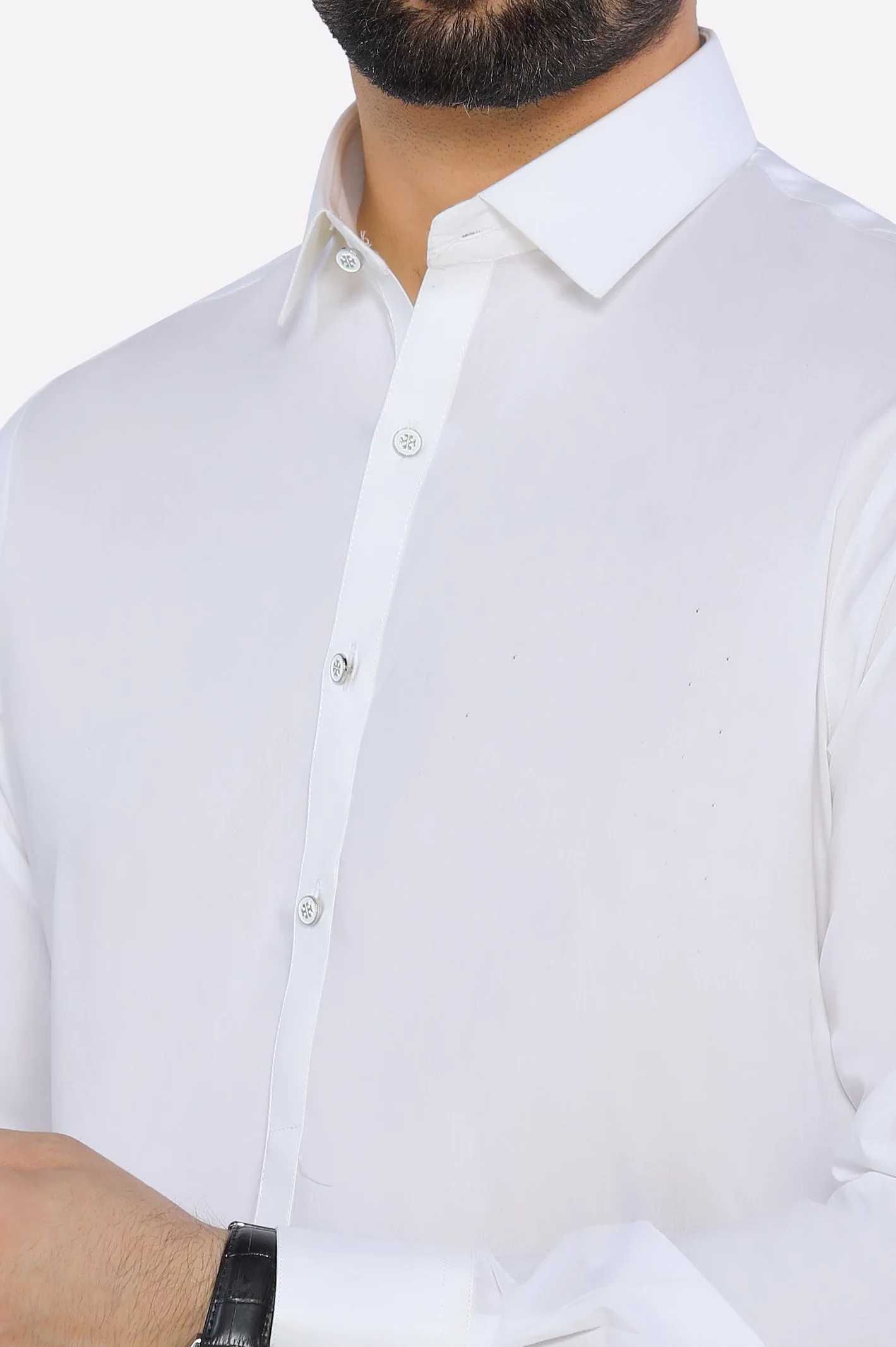 Off White Cotton Shalwar Kameez - Image 3