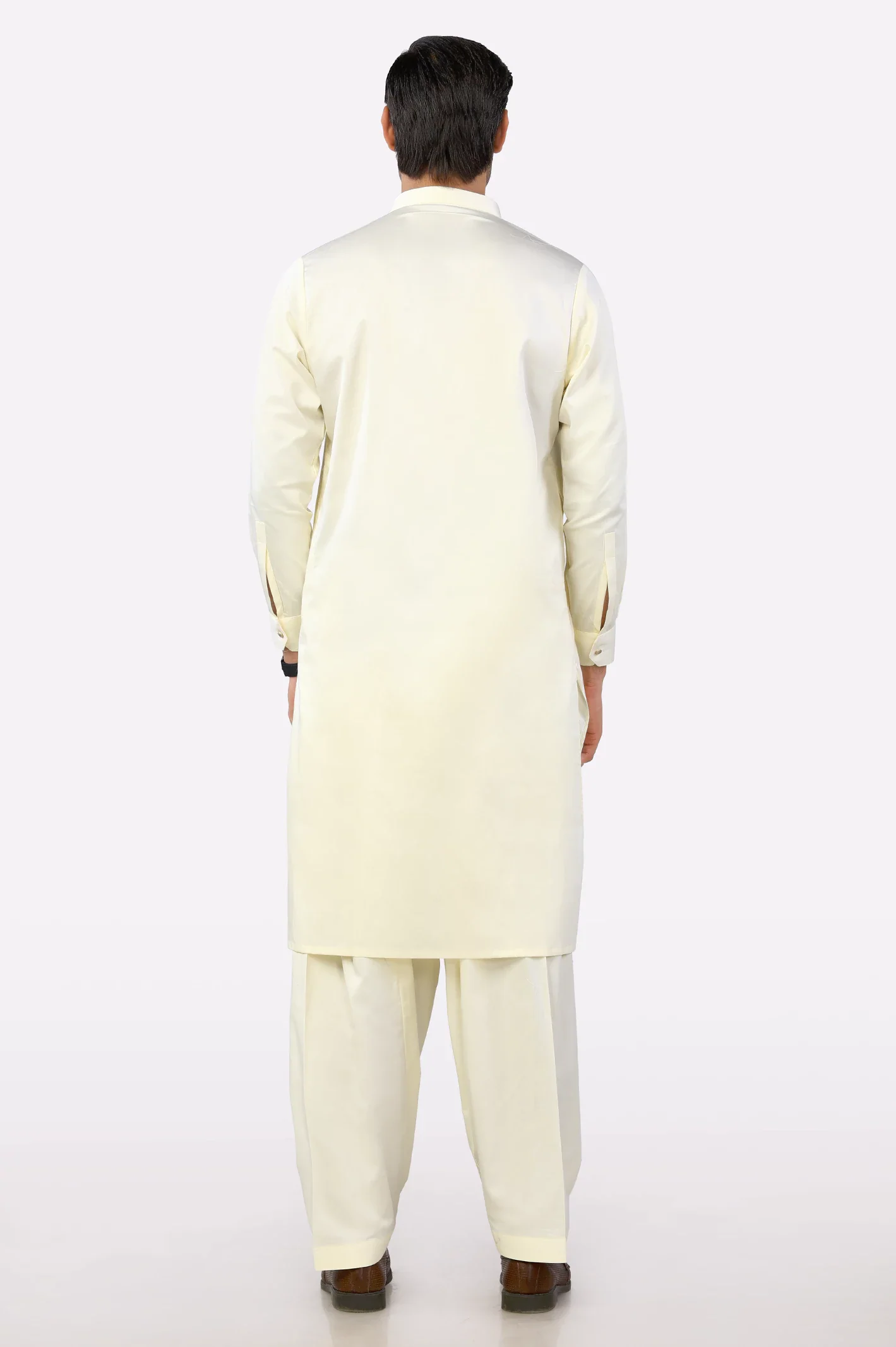 Cream Cotton Shalwar Kameez - Image 3