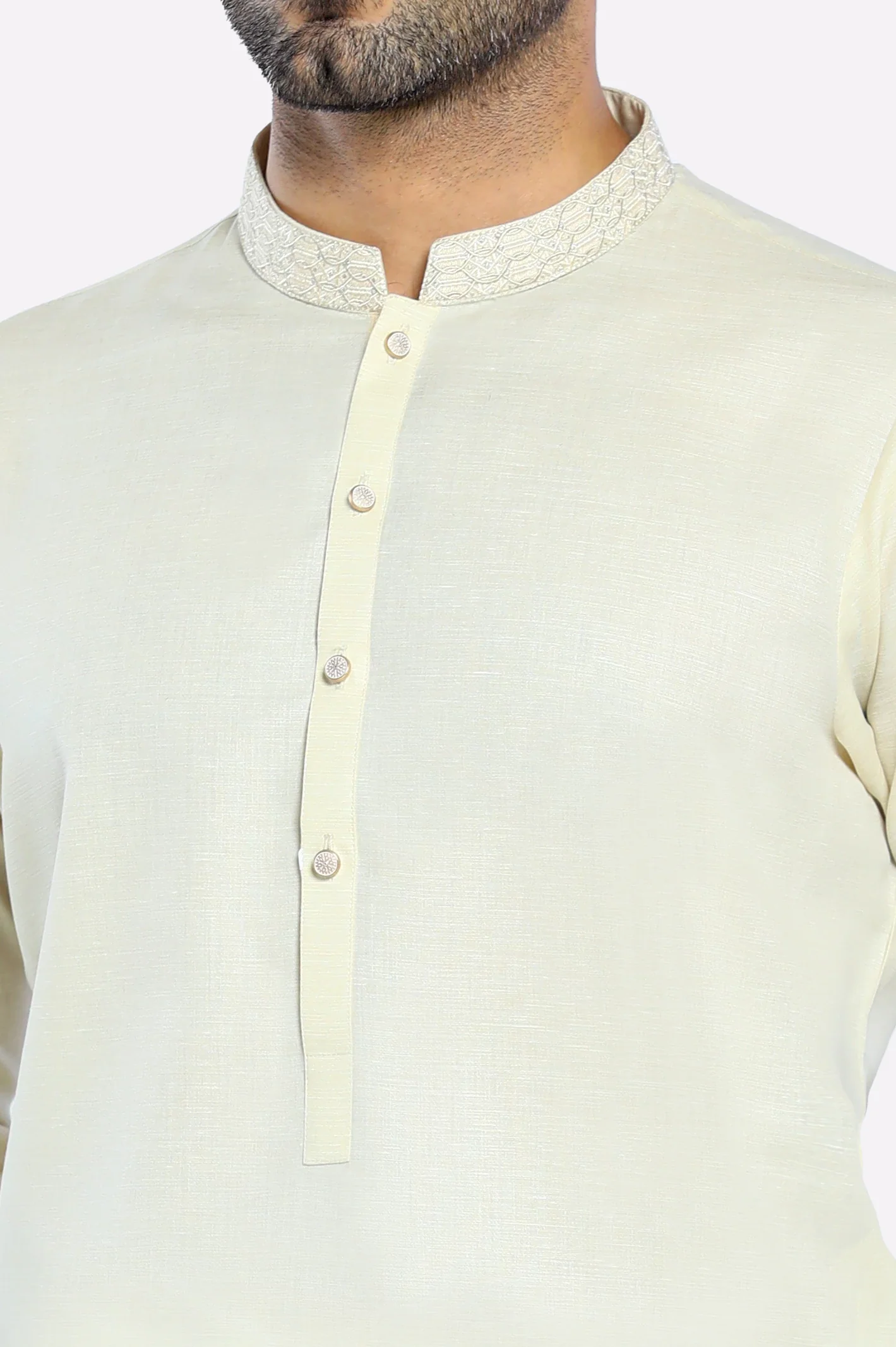 Cream Wash & Wear Shalwar Kameez - Image 3