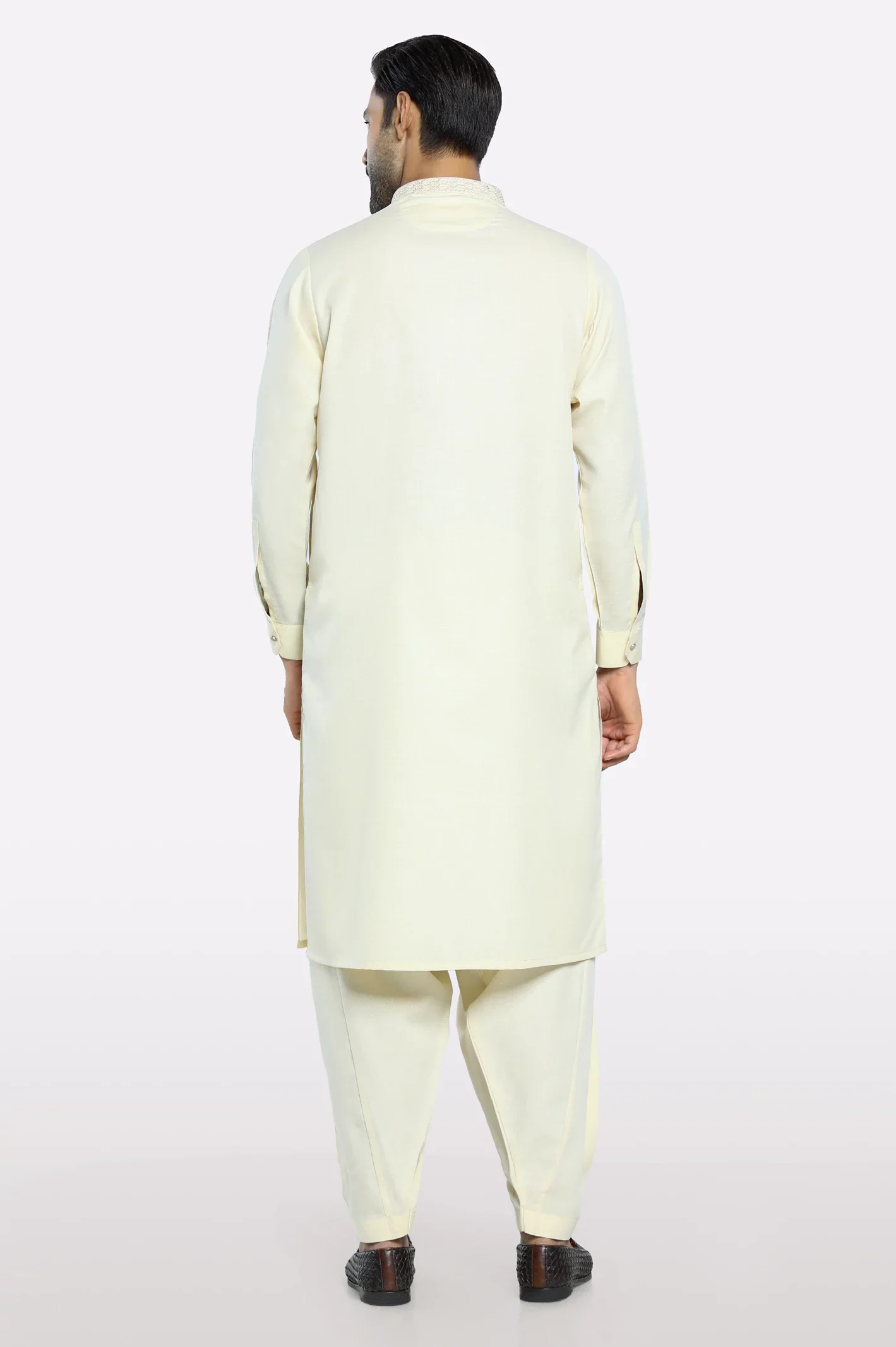 Cream Wash & Wear Shalwar Kameez - Image 4
