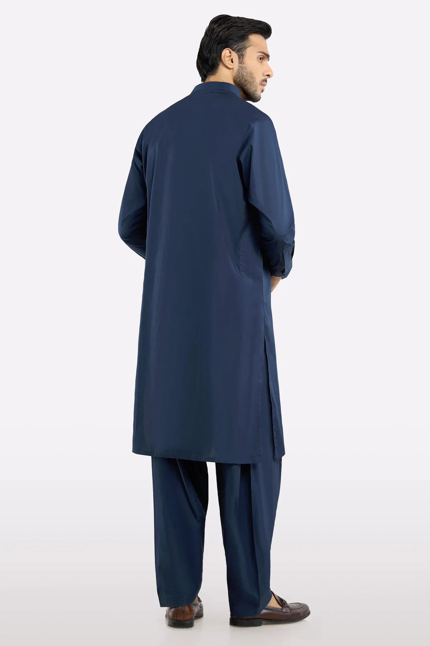 Navy Blue Cotton Shalwar Kameez - Image 4