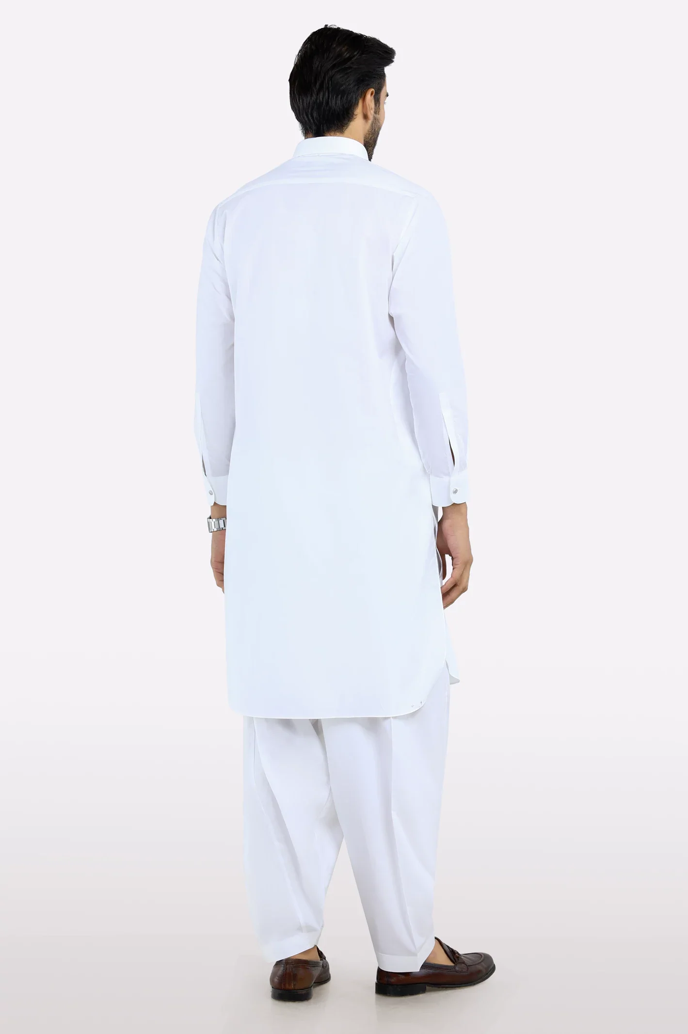 Off White Cotton Shalwar Kameez - Image 3